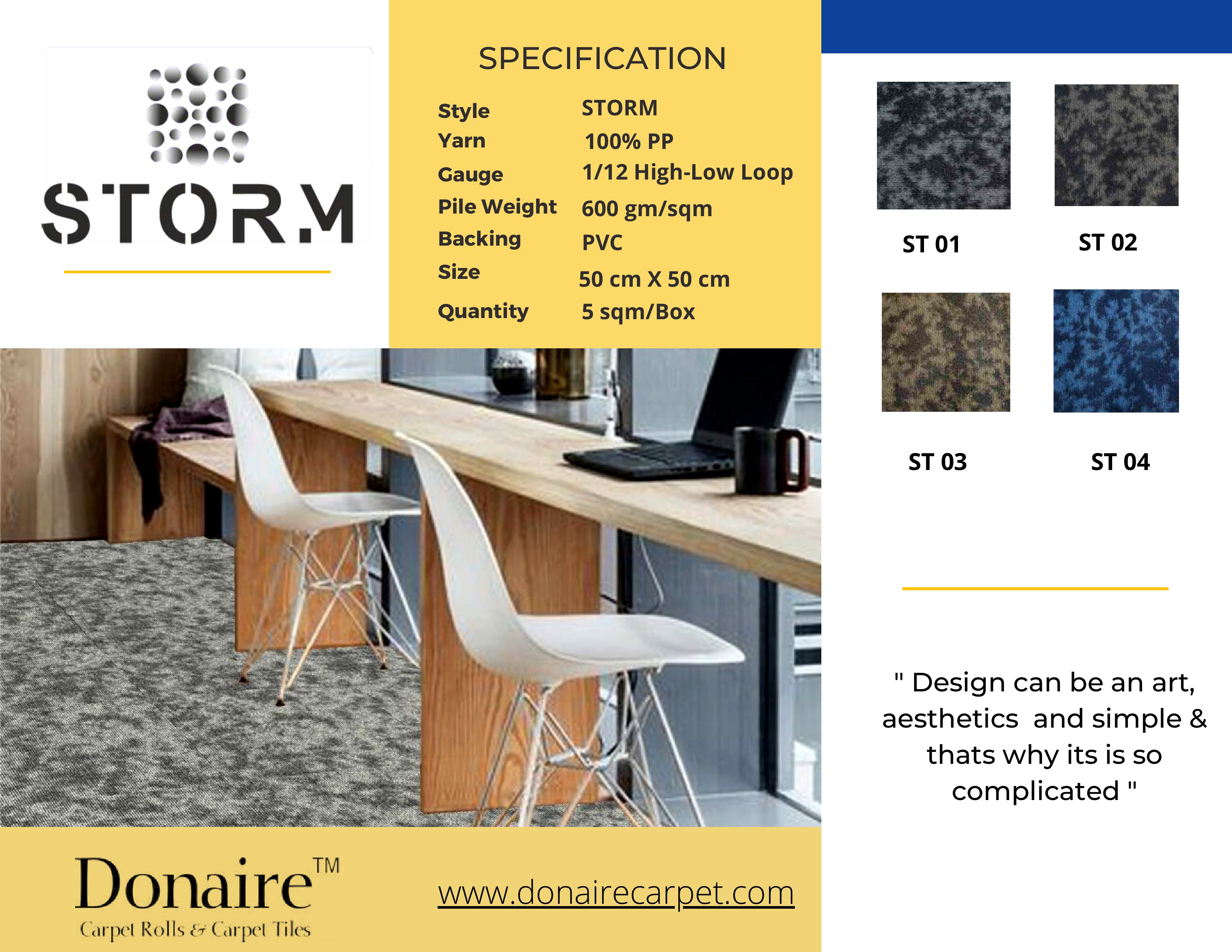 Donaire Carpet Tile - Style: Storm