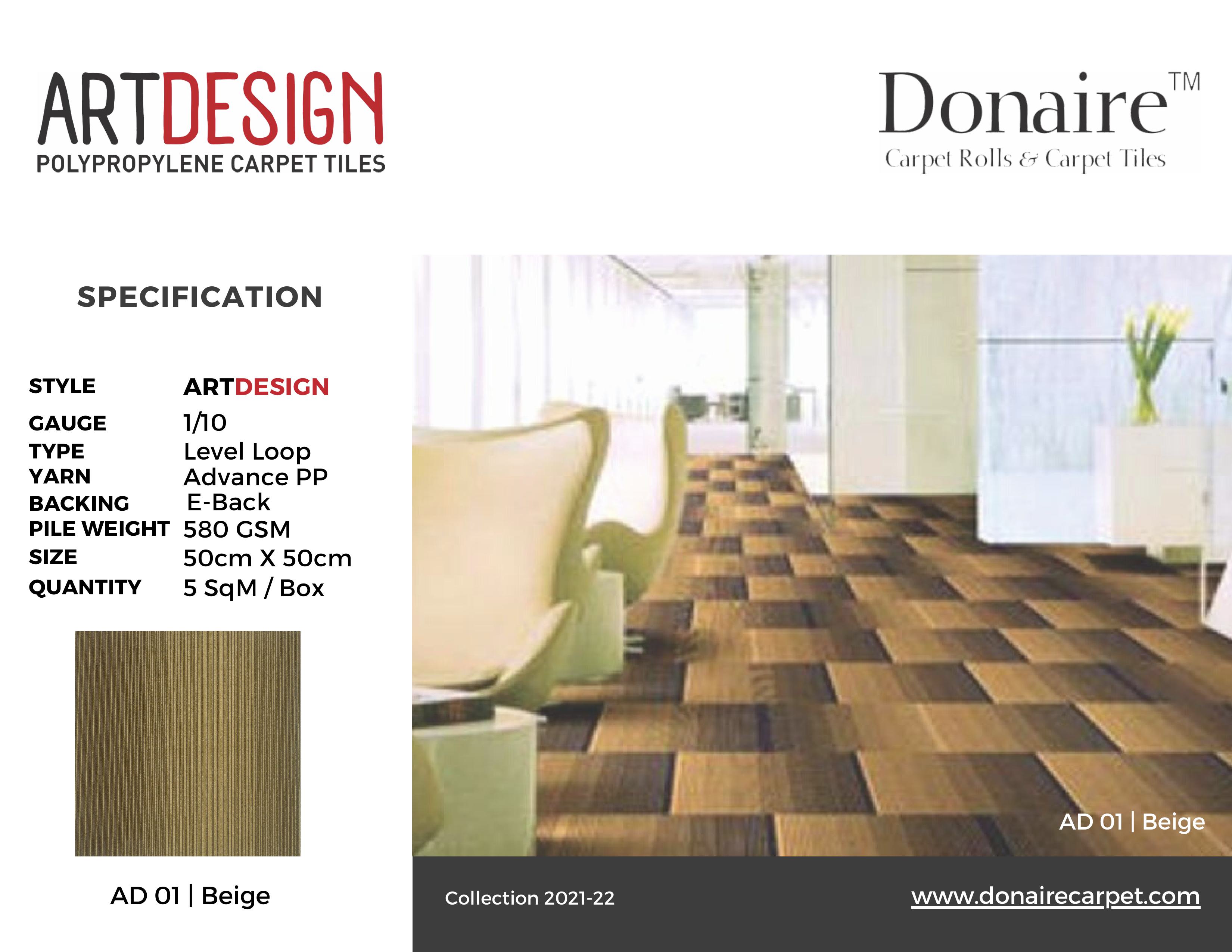 AD 01 Beige Donnaire Carpet Tile – Elegant Flooring Solution