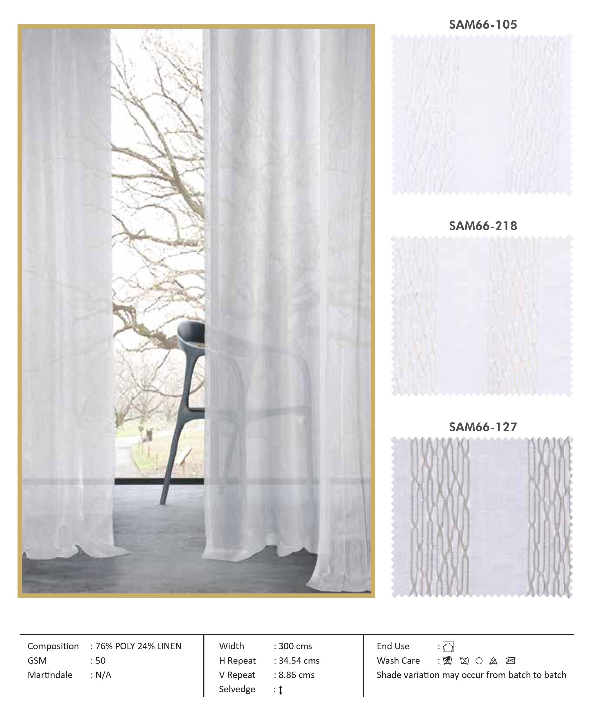 Amore SAM66-105: Premium Self-Curtain Fabric