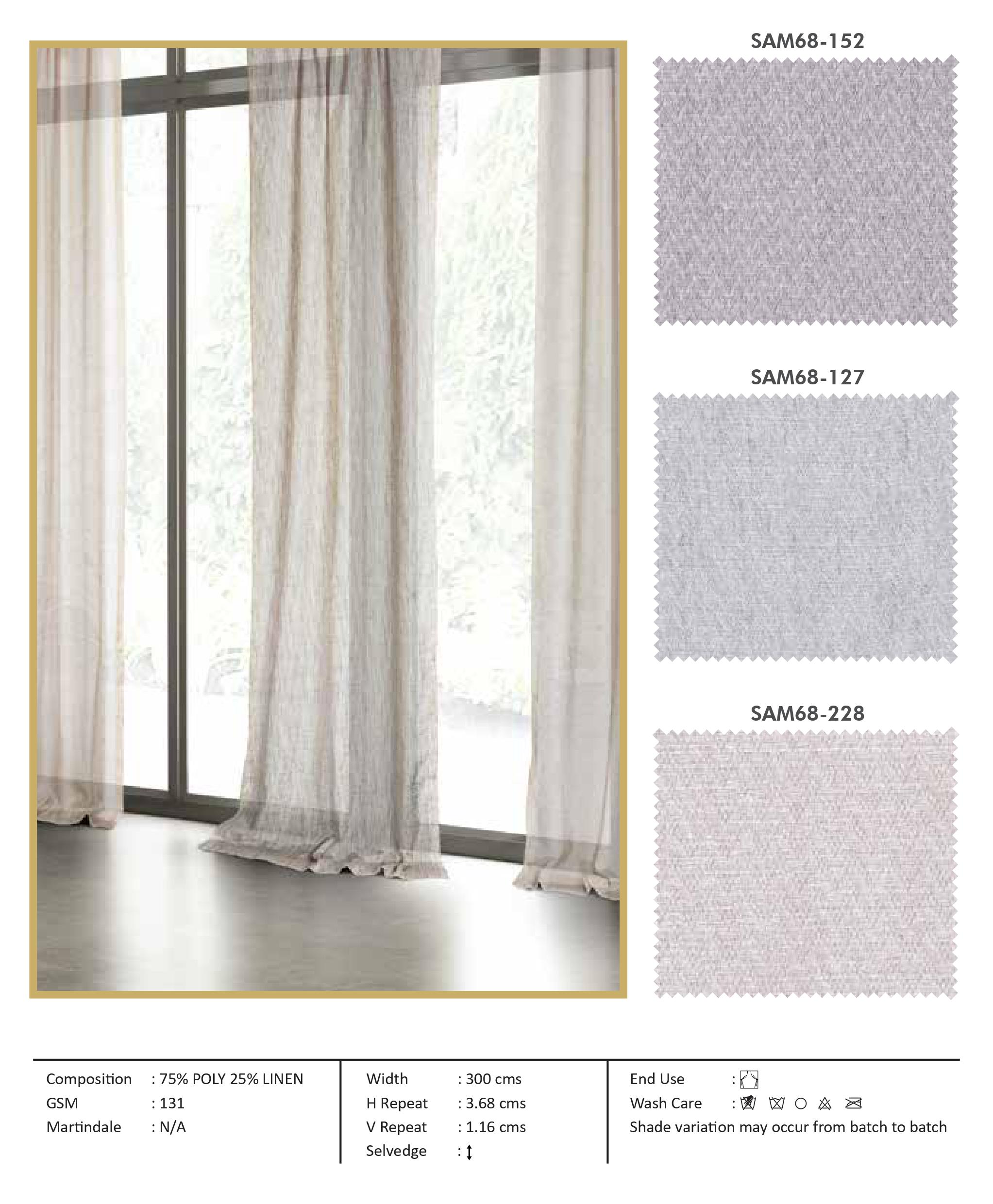 Amore SAM68-152: Elegant Self-Curtain Fabric