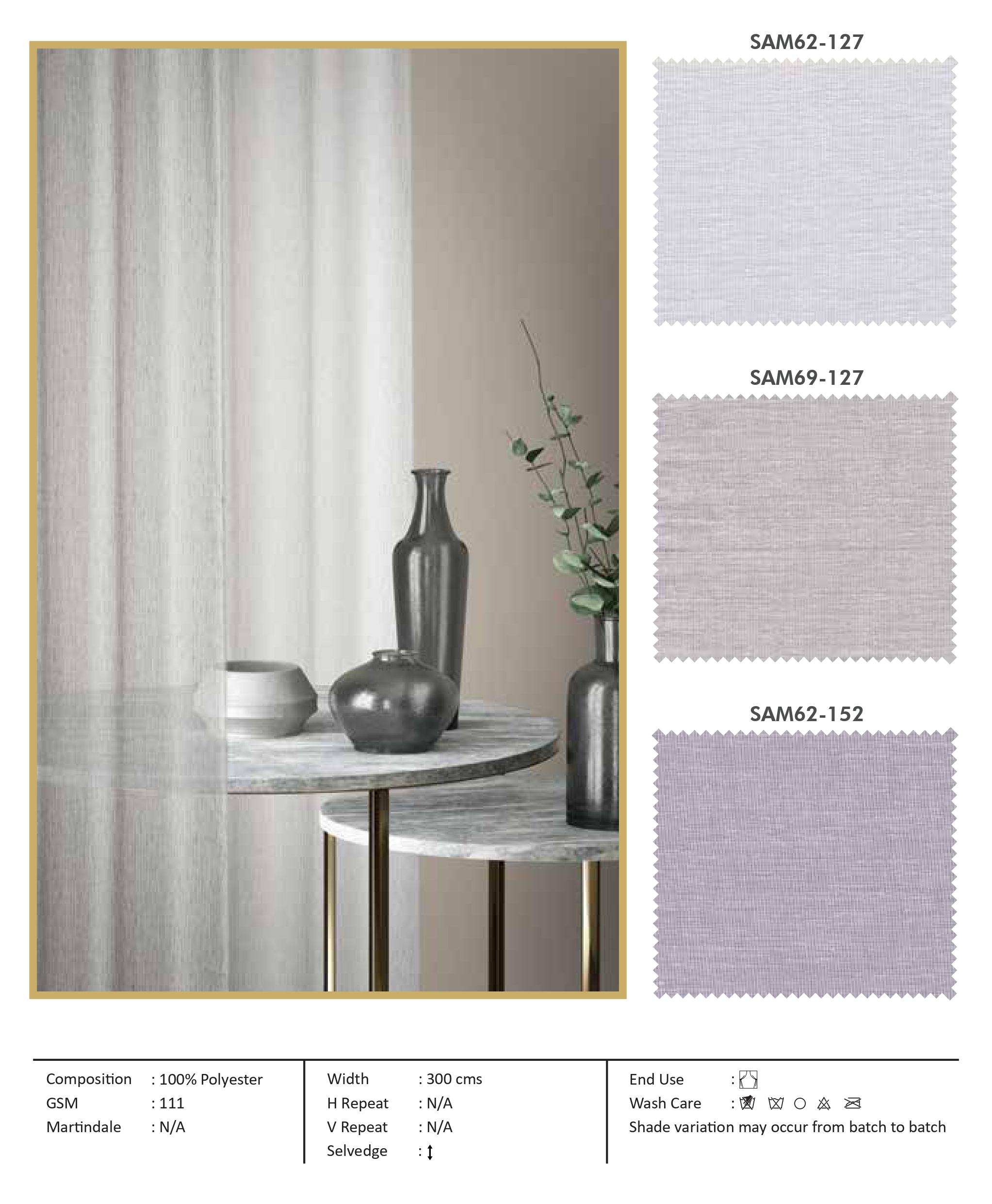 Amore SAM62-127: Luxurious Self-Curtain Fabric