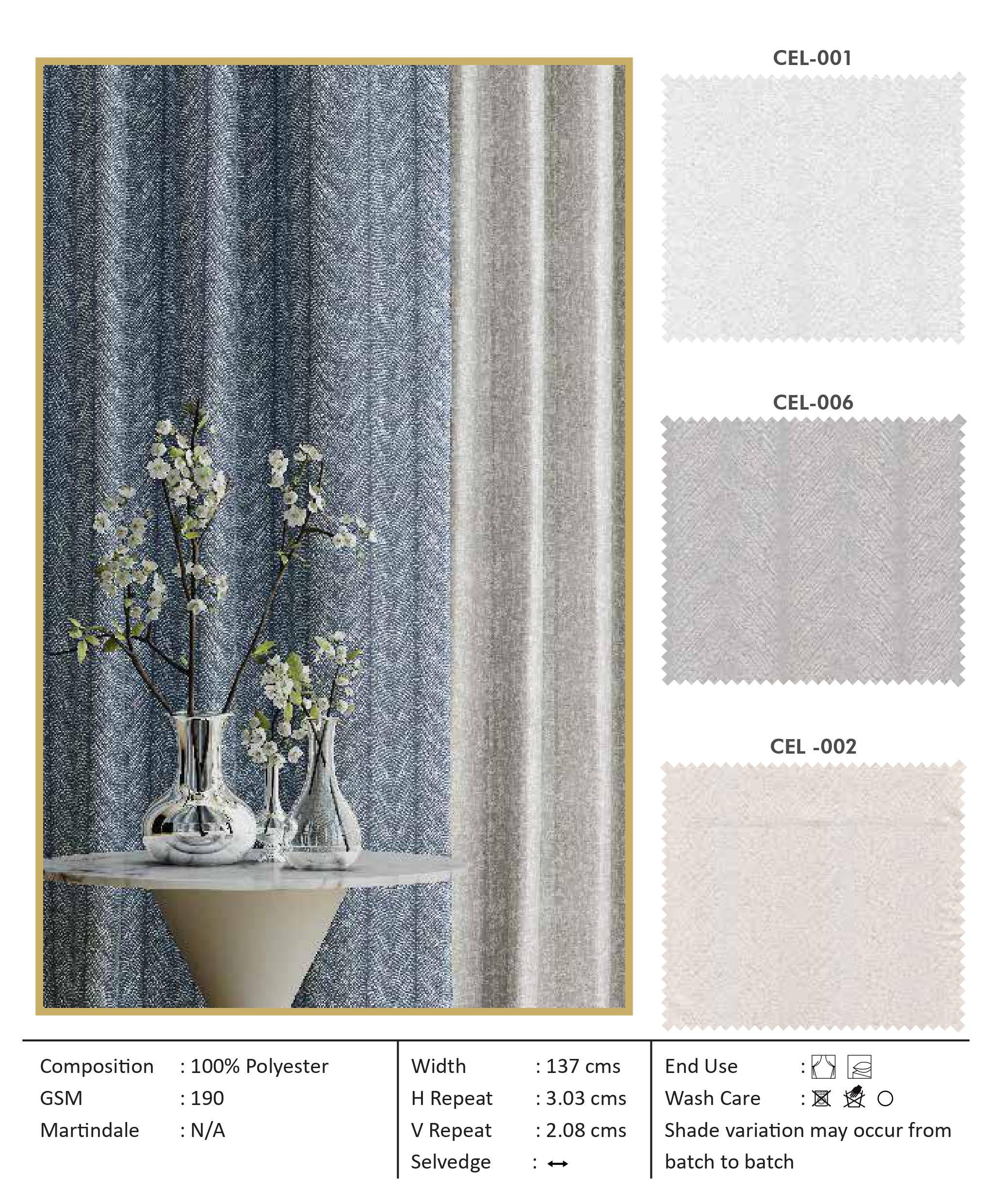 Stylish Self-Curtain Fabric - CEL-001