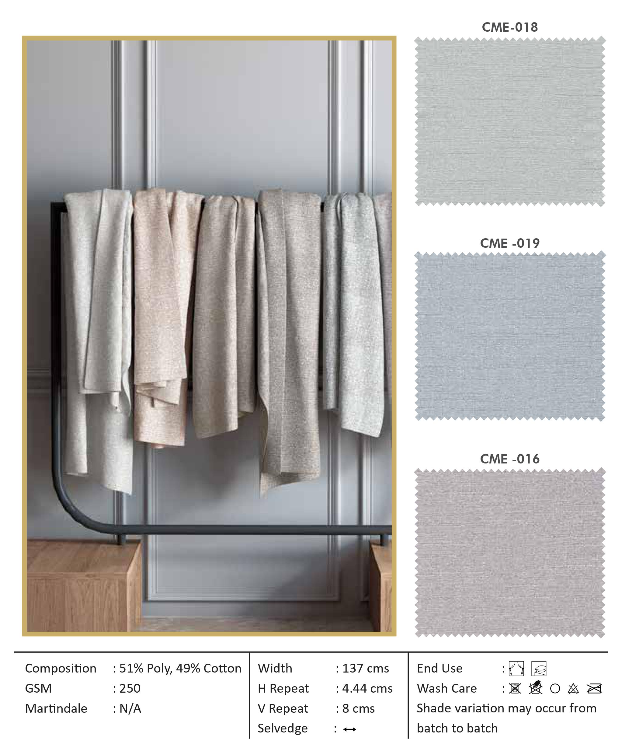 Premium CME 018 Self Curtain Fabric - Elegant Design