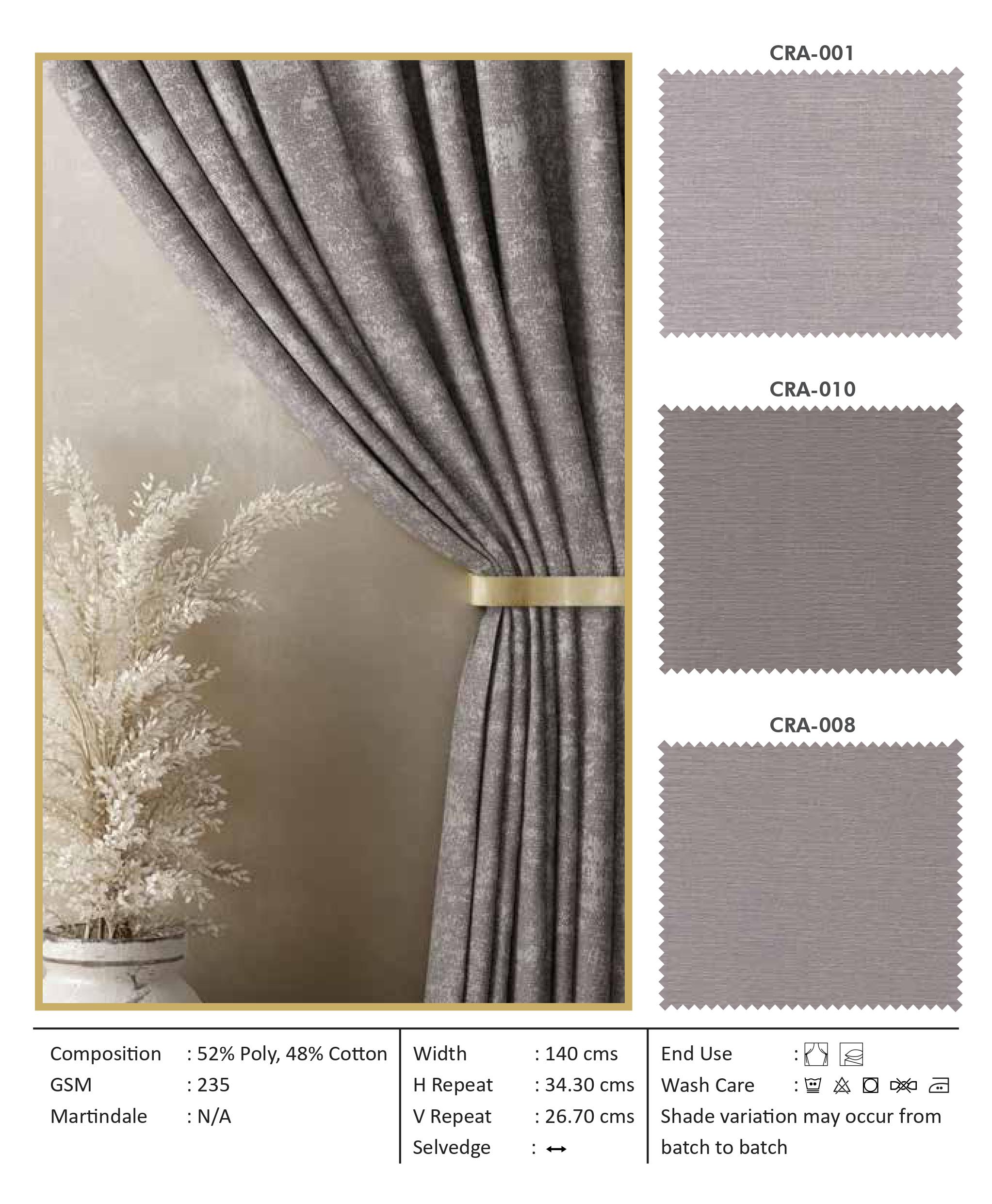 Radiance CRA-001 Self Curtain Fabric