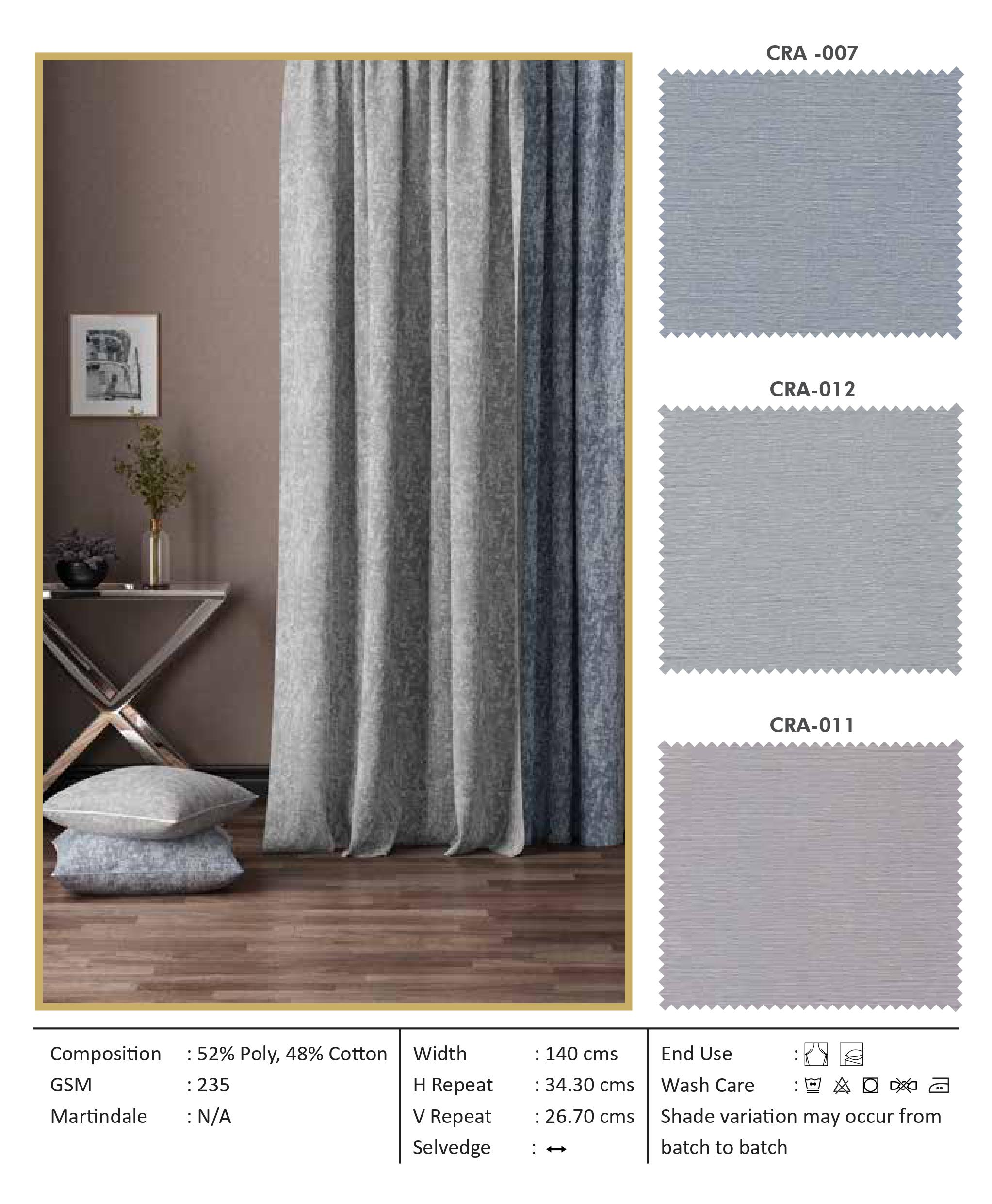 Radiance CRA-007 Self Curtain Fabric - Premium Quality