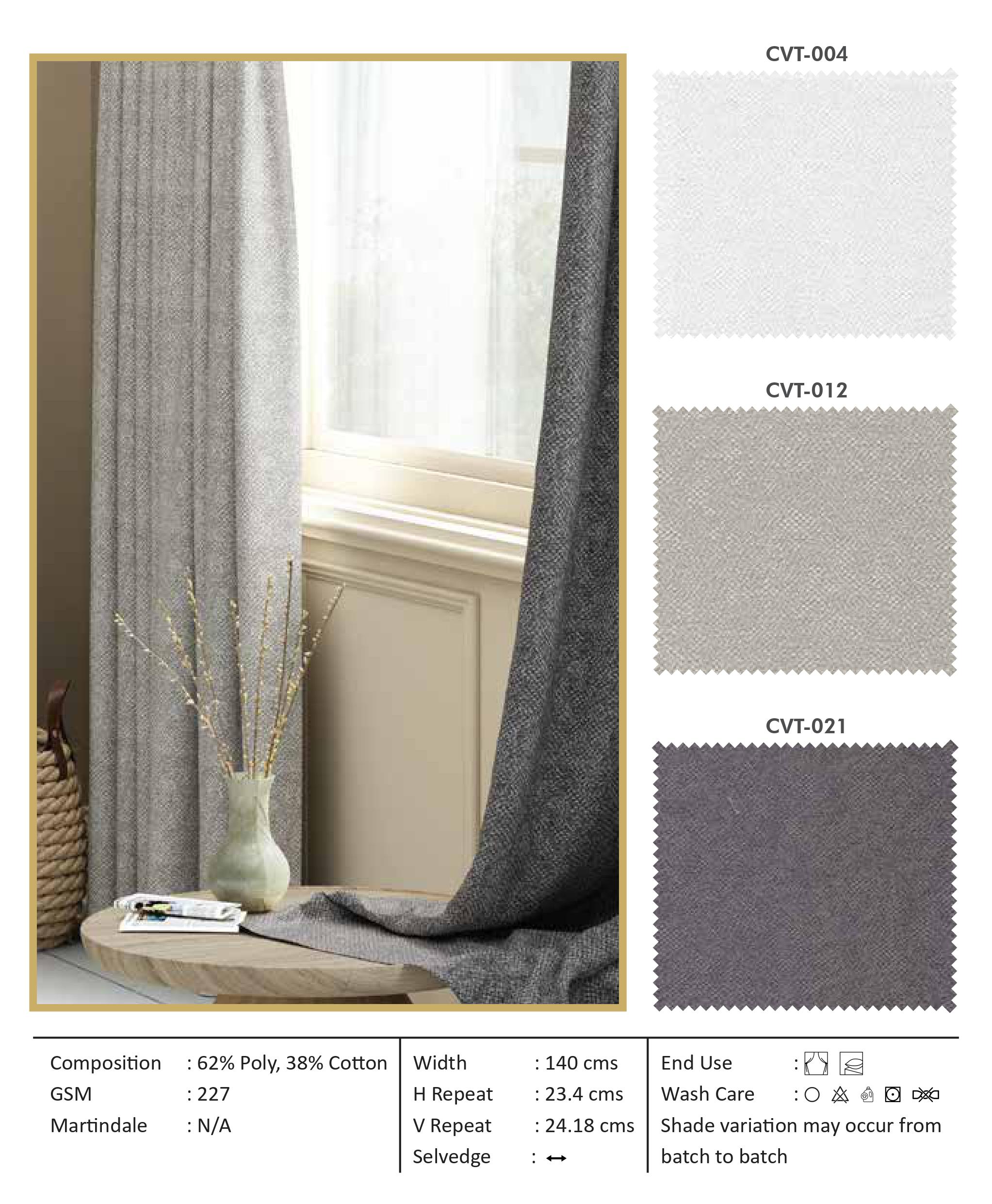 Victoria CVT-004 Self Curtain Fabric - Elegant & Durable