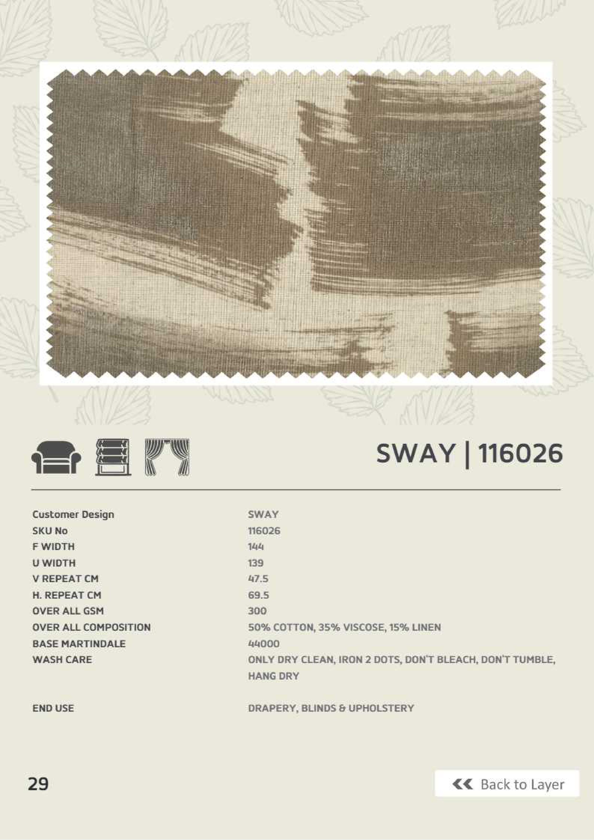 Sway 116026 Linen Fabric - Elegant & Durable