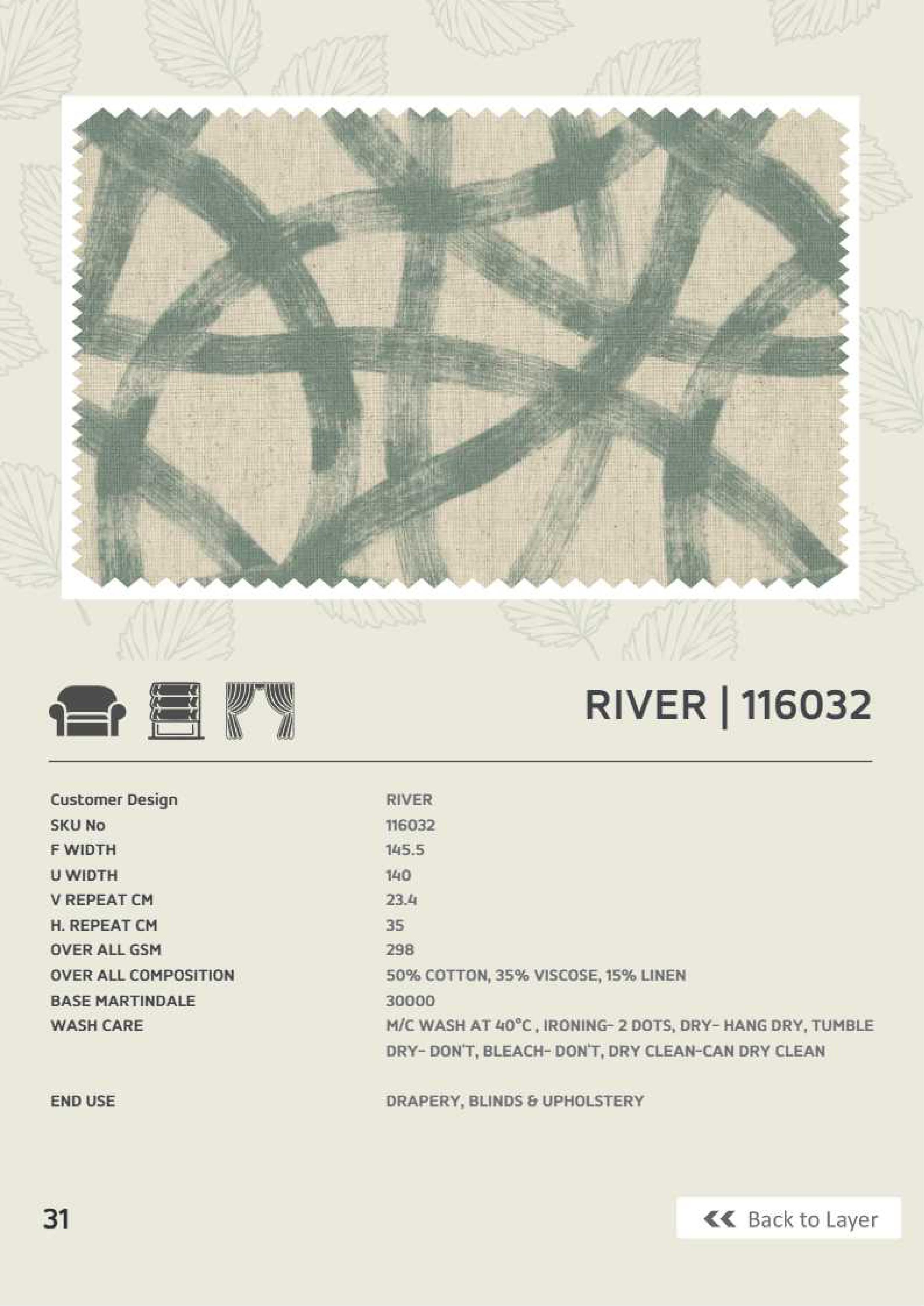 River 116032 Linen Fabric – Elegant & Durable