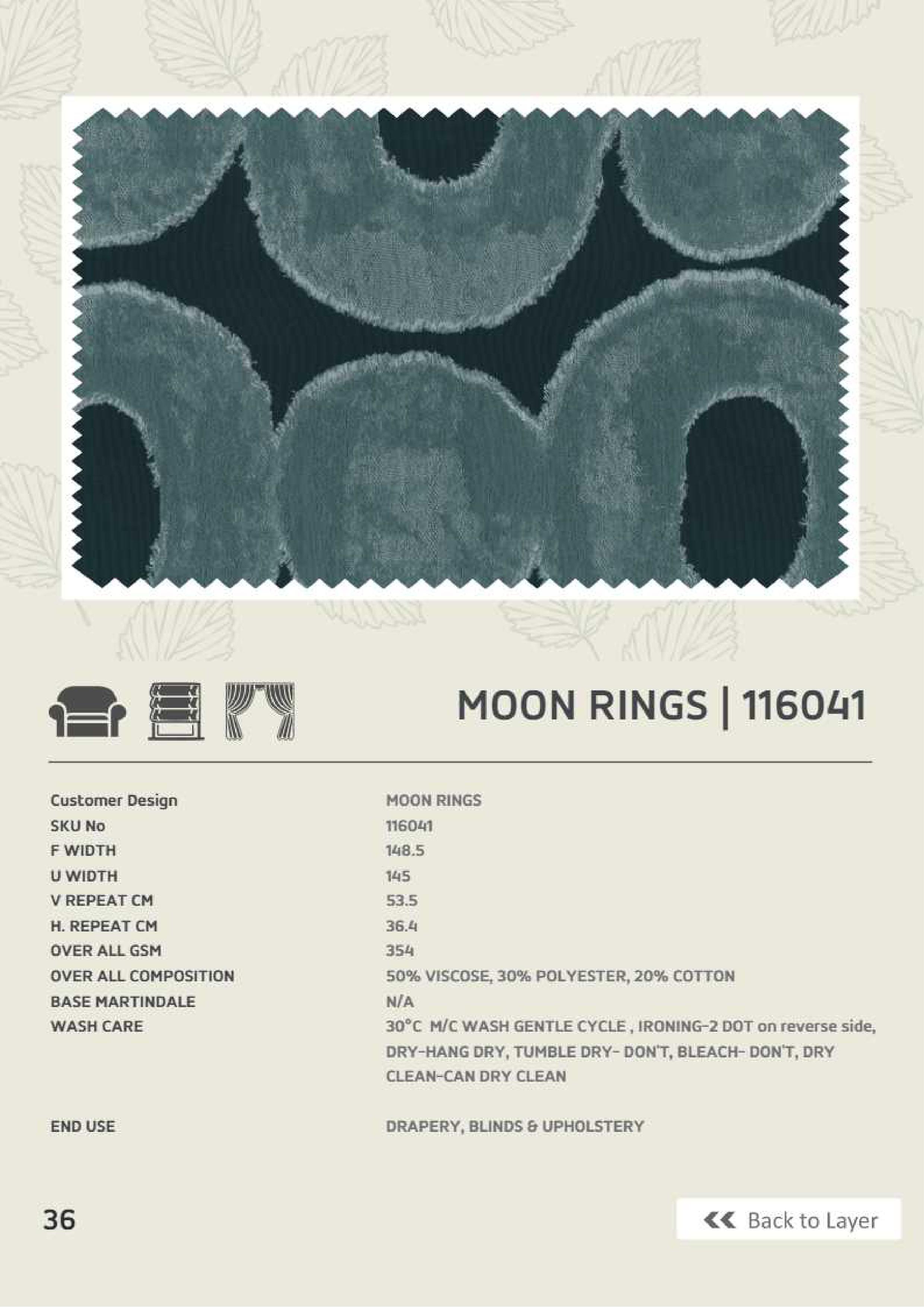 Moon Rings 116041 Linen Fabric - Elegant & Durable