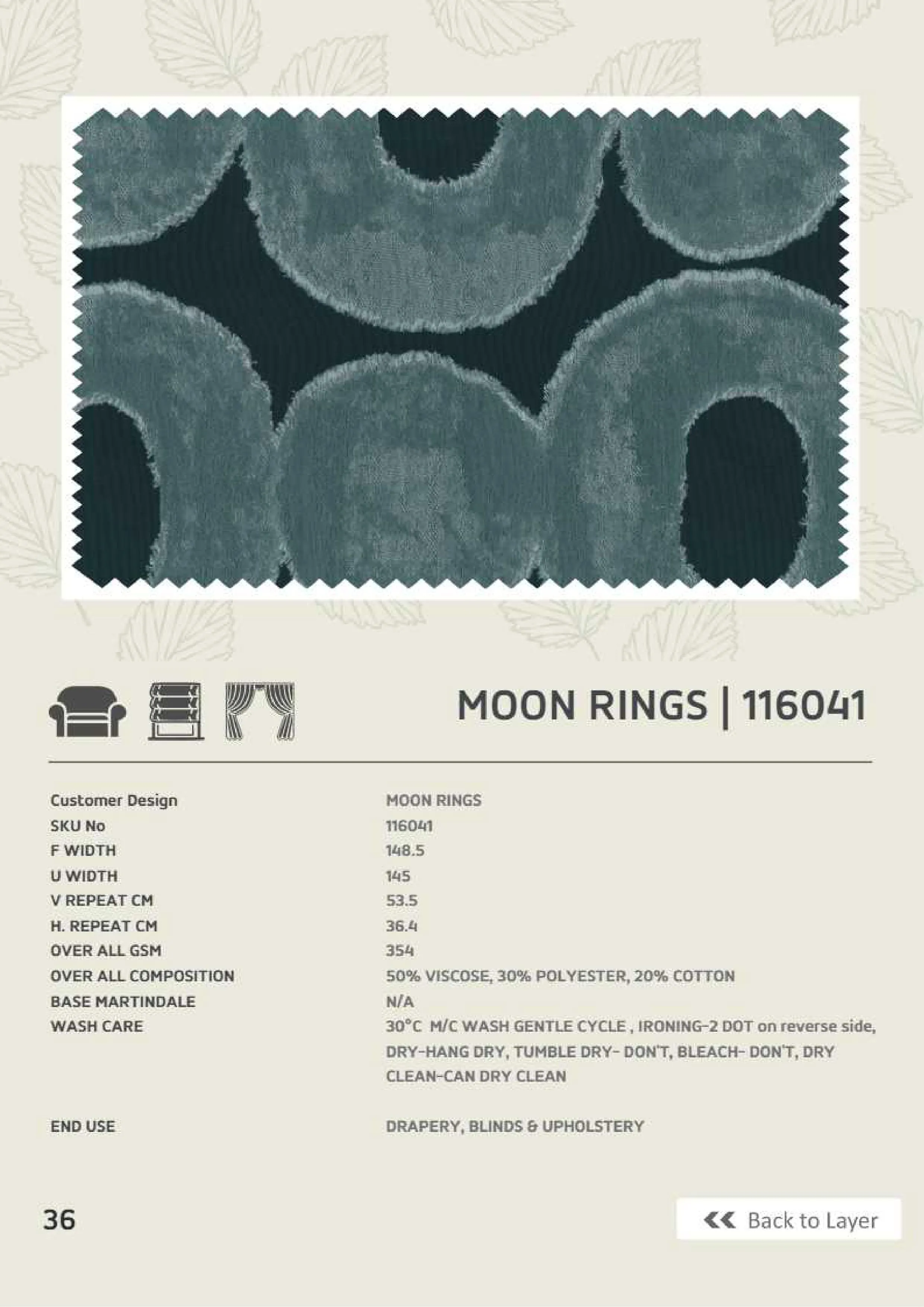 Moon Rings 116041 Linen Fabric - Elegant & Durable