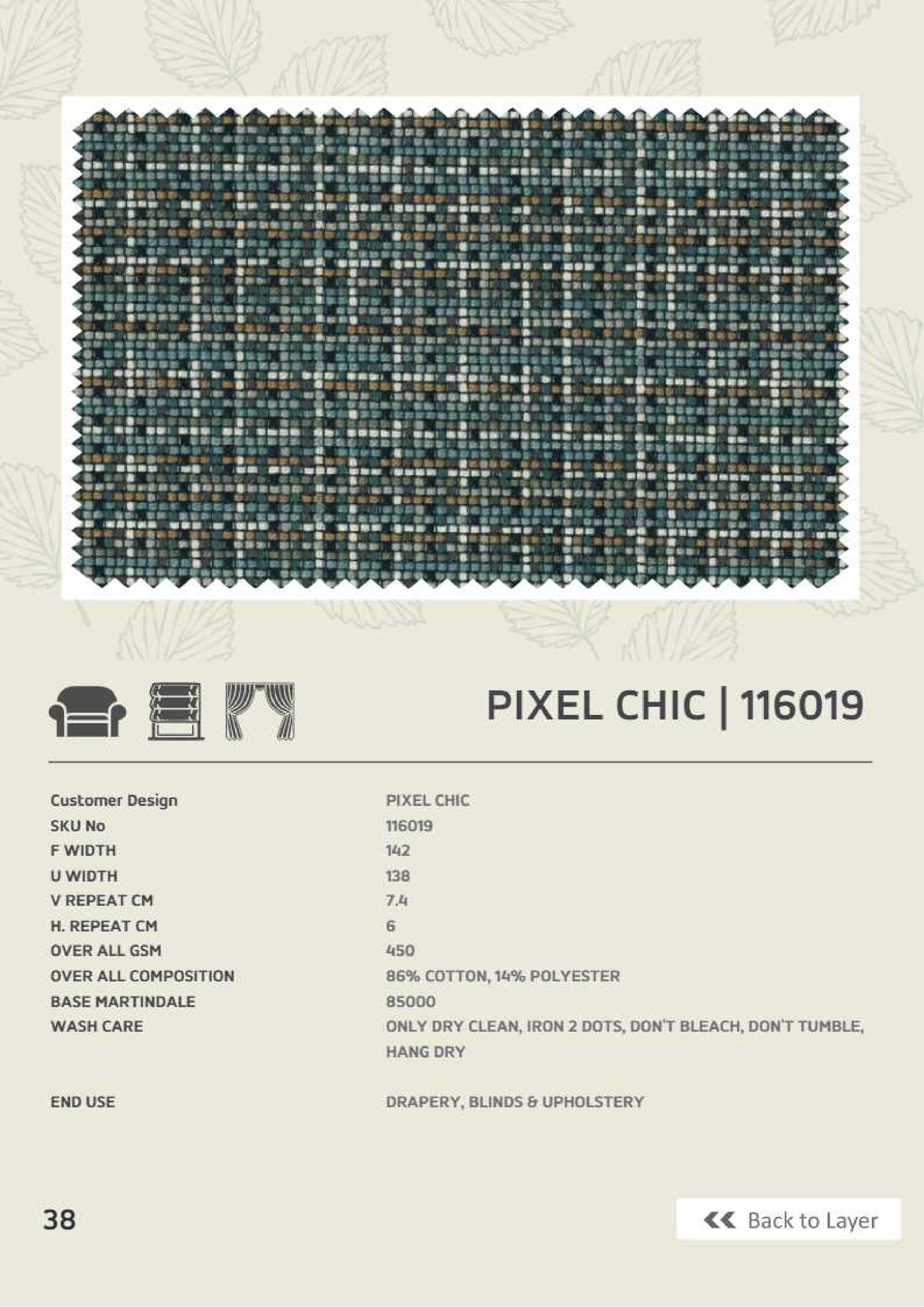 Elegant Pixel Chic Linen Fabric - 116019