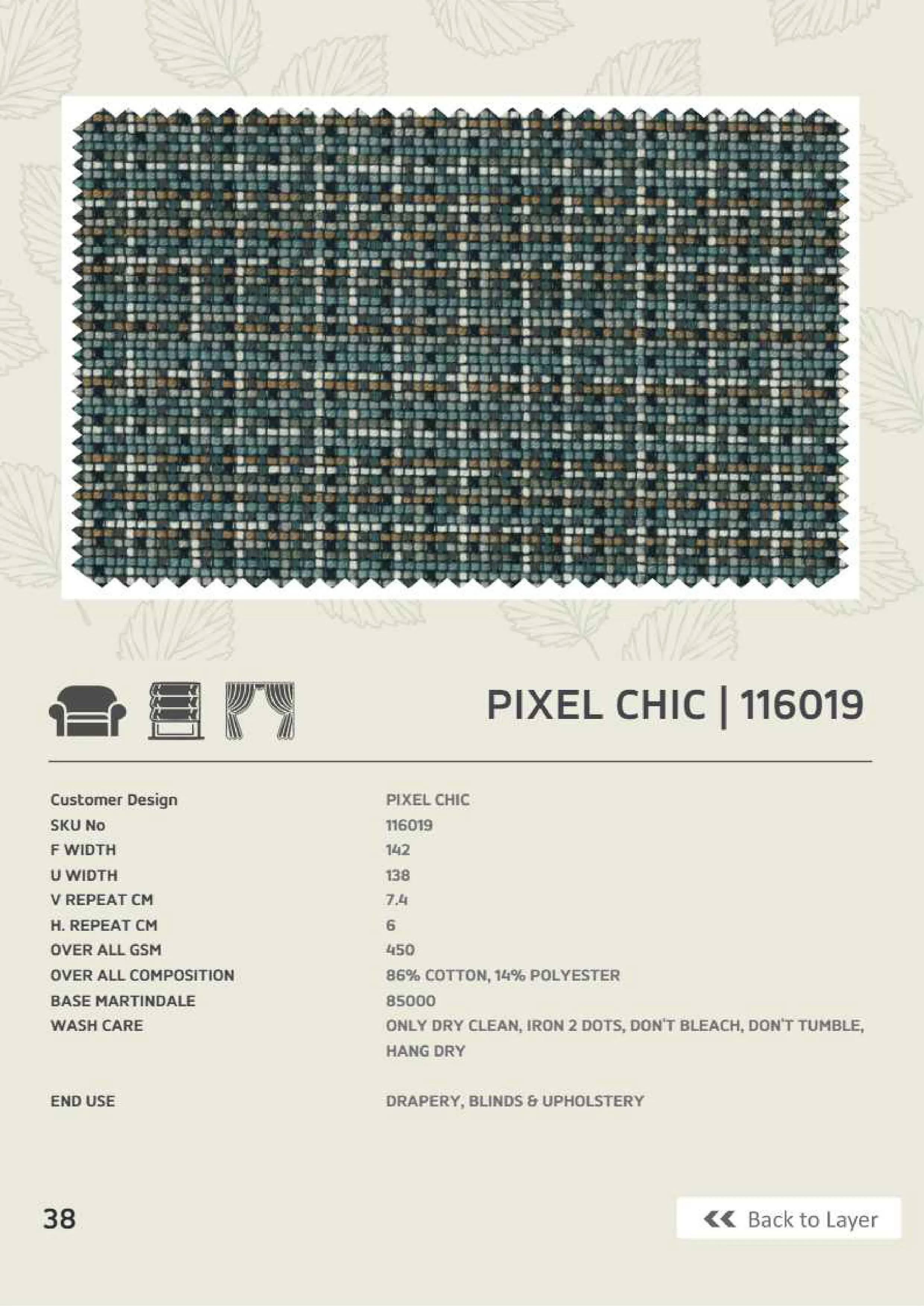 Elegant Pixel Chic Linen Fabric - 116019