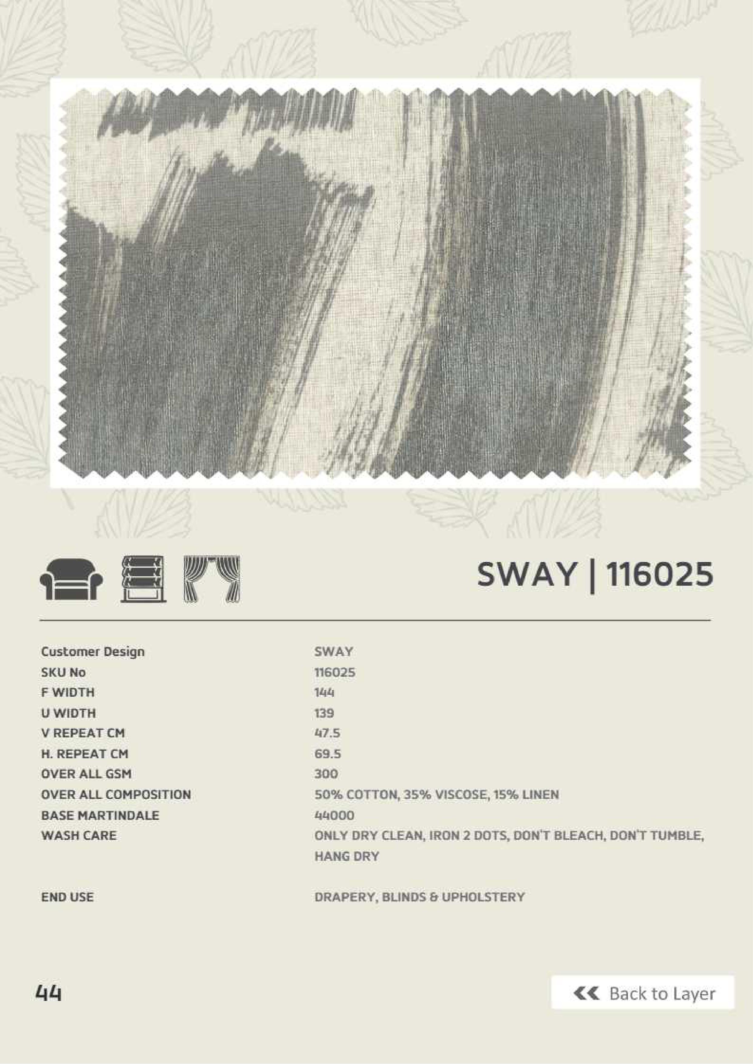 Premium Sway Linen Fabric - 116025 | Natural Look