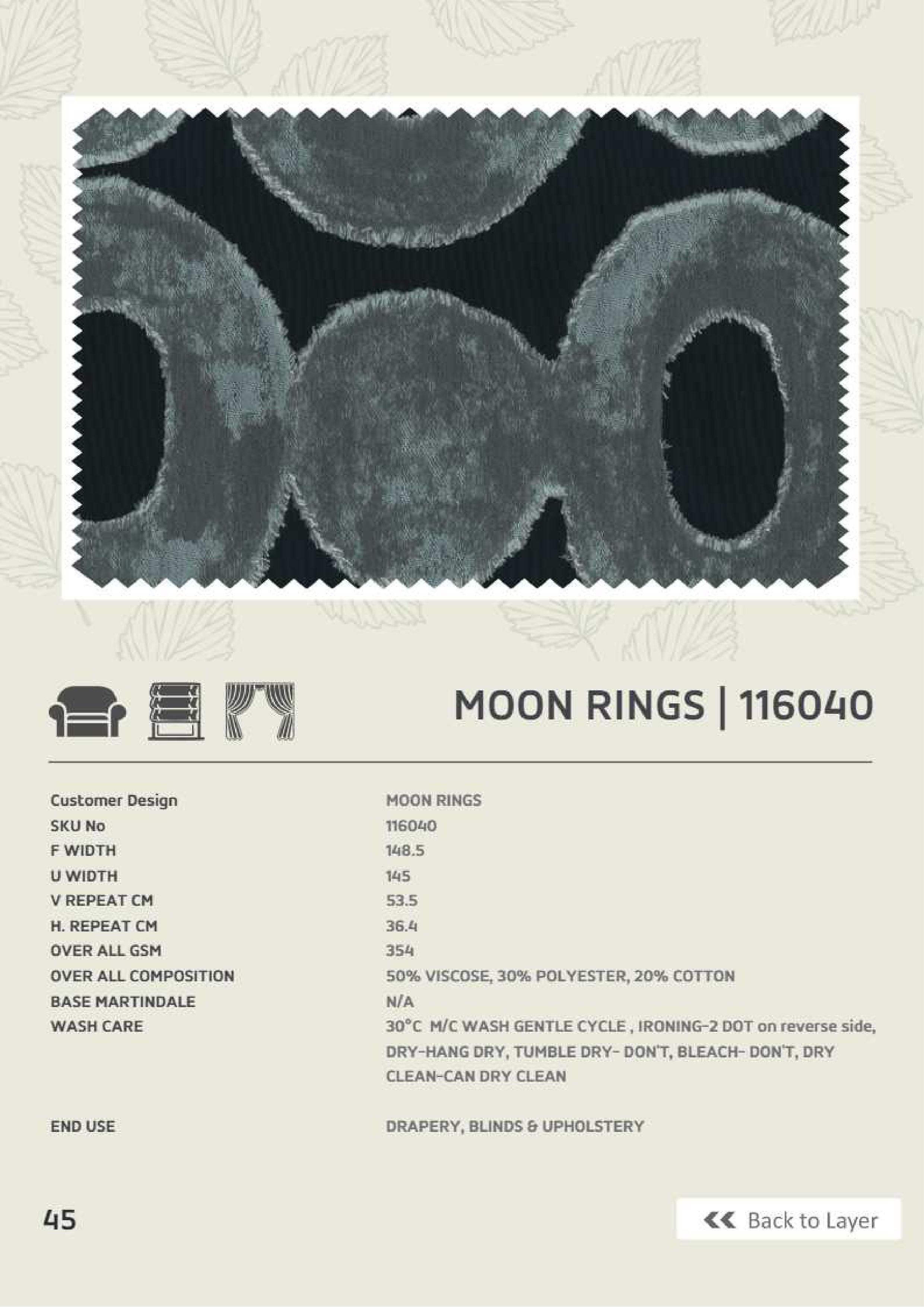 Moon Rings 116040 Linen Fabric - Elegant & Durable