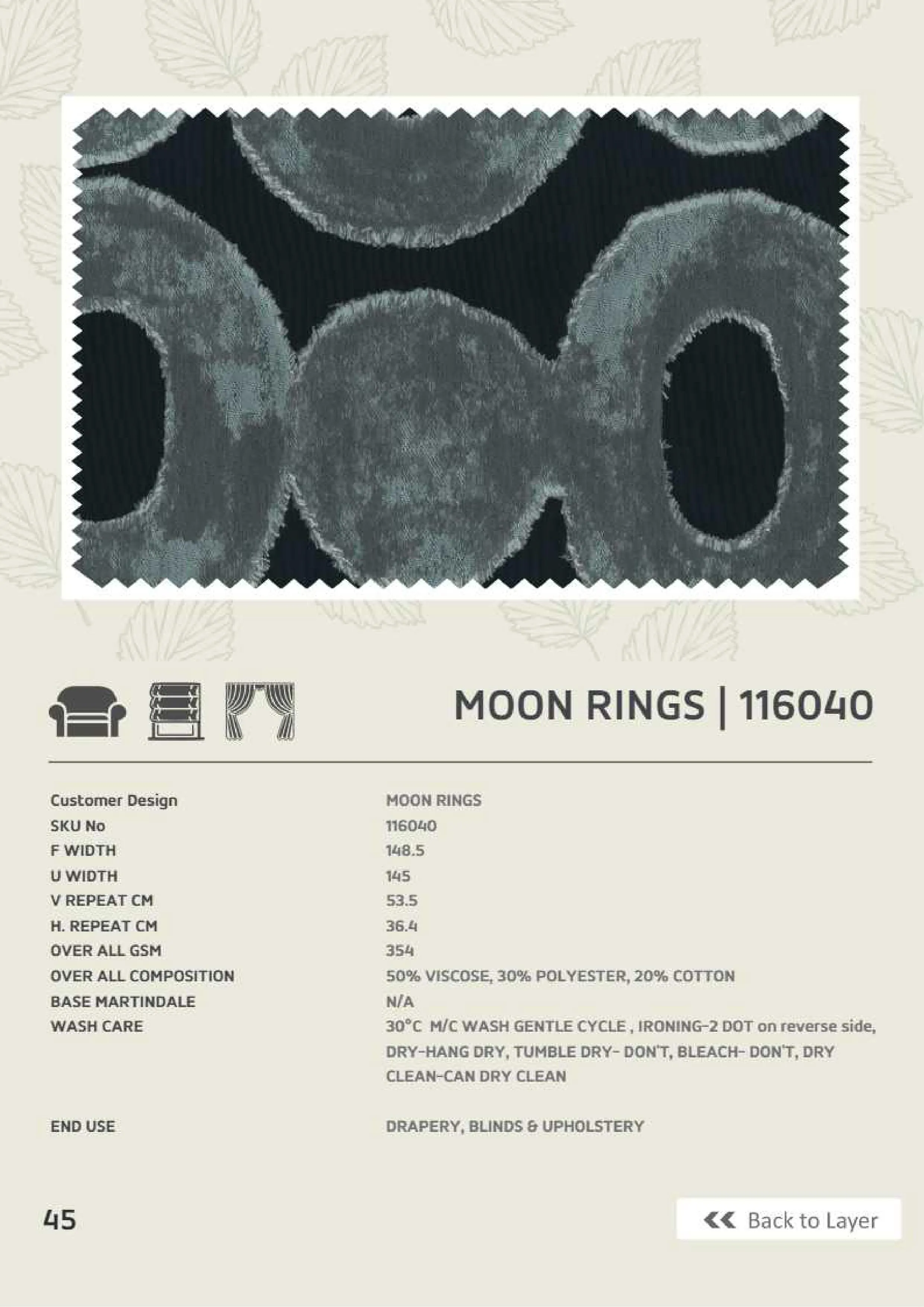 Moon Rings 116040 Linen Fabric - Elegant & Durable