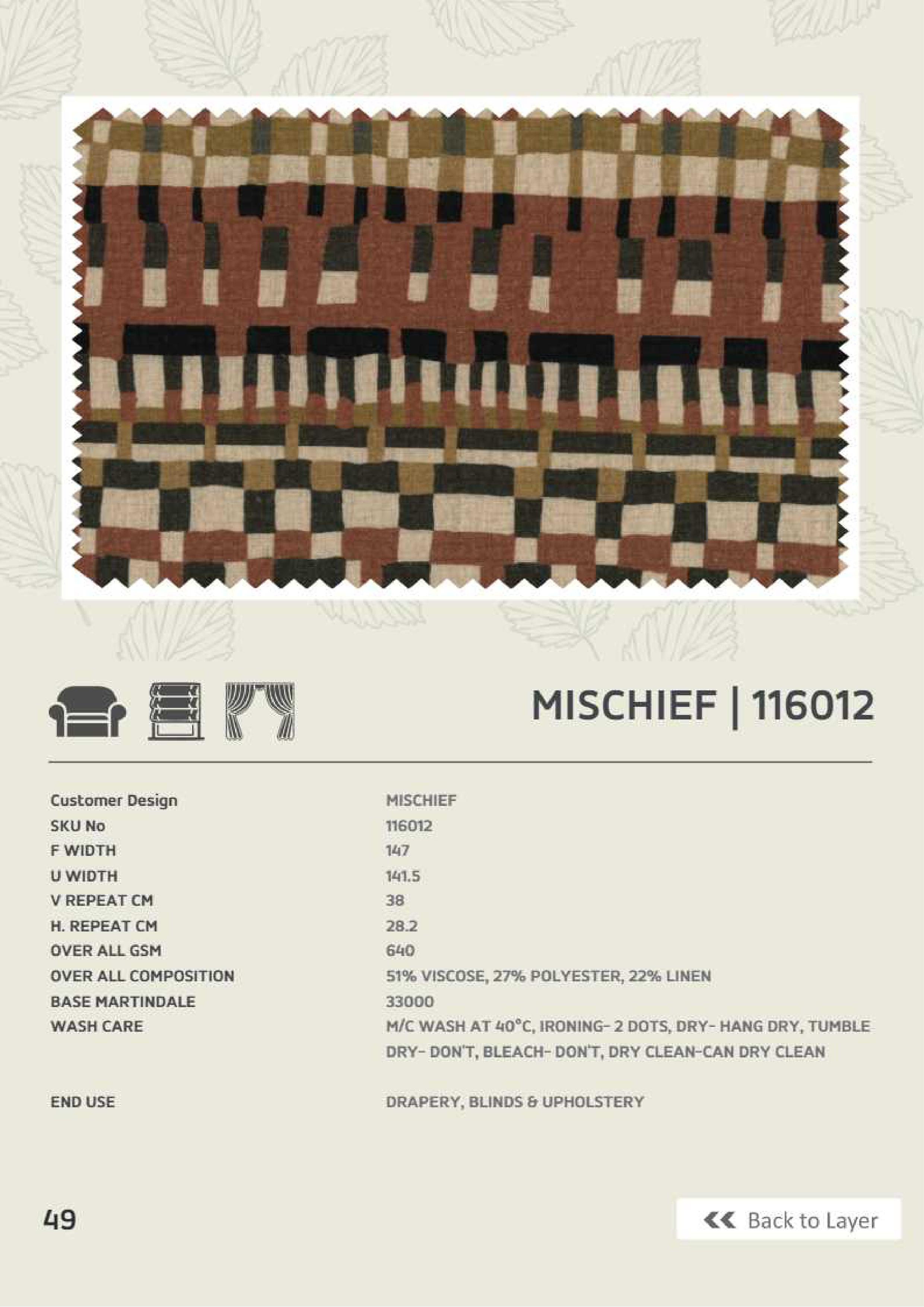 Mischeif 116012 Premium Linen Fabric