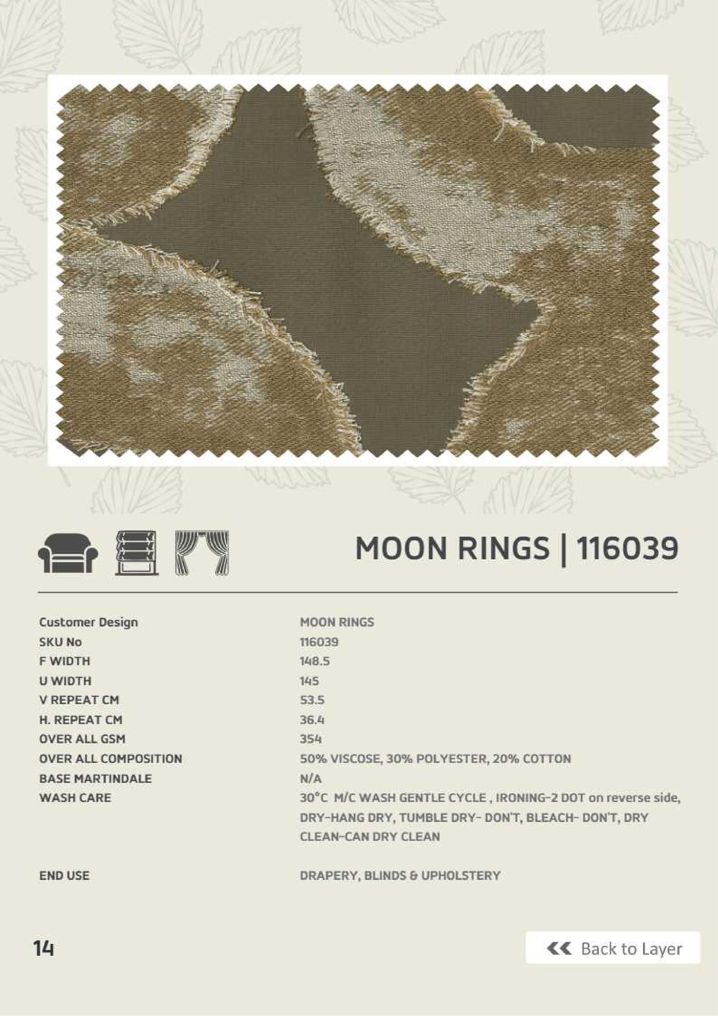 Moon Rings Linen Fabric - Premium Quality | 116039