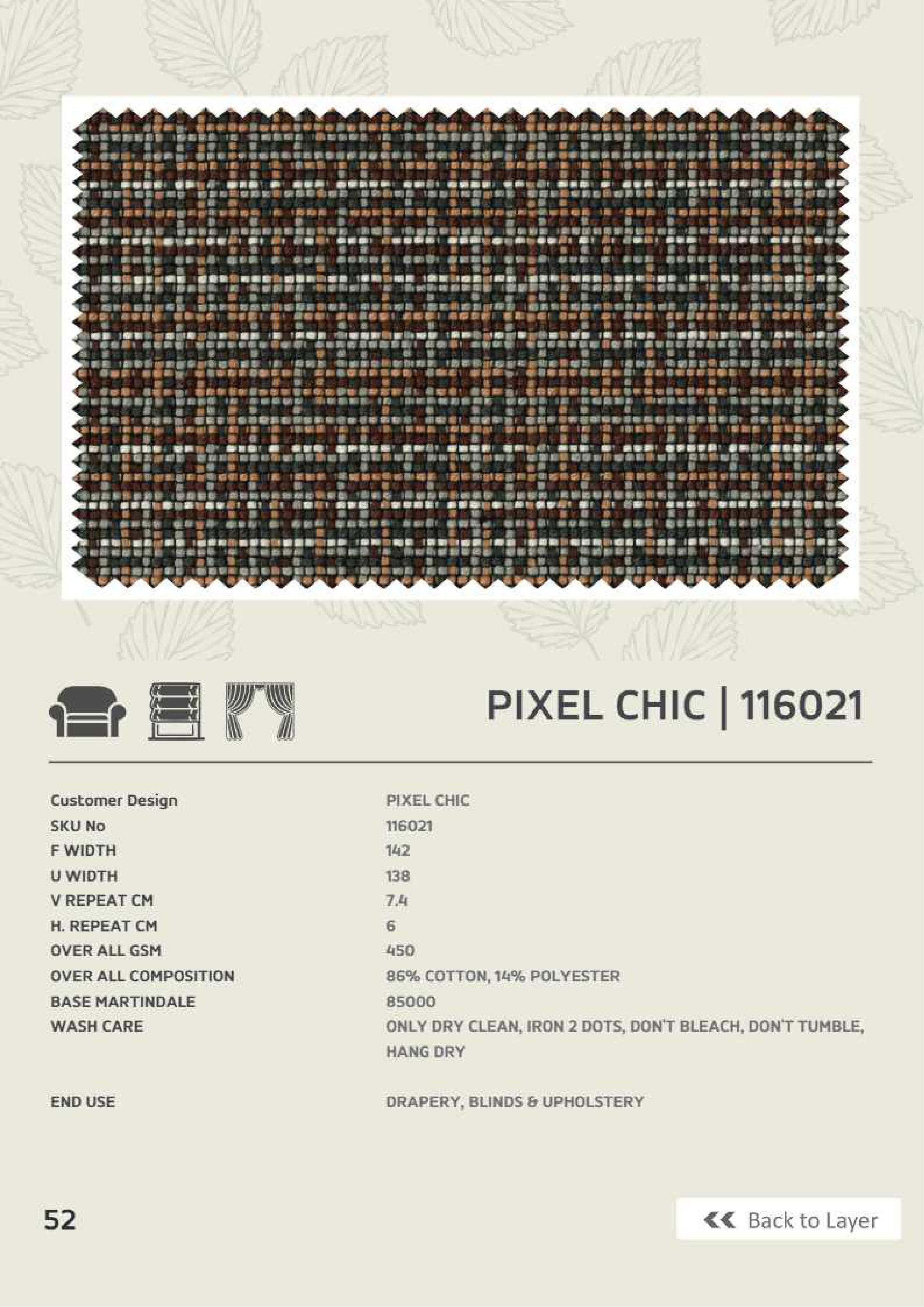 Pixel Chic 116021 Linen Fabric - Modern Elegance