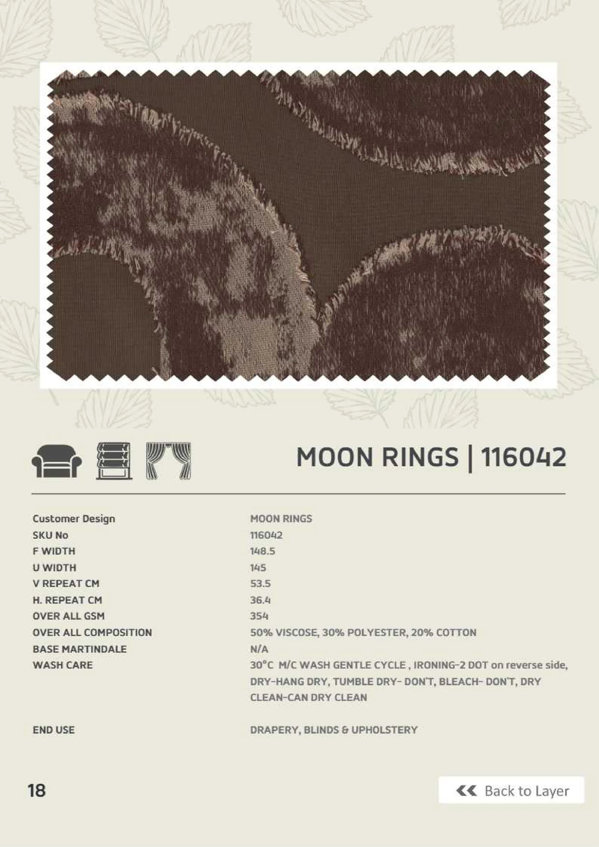 Moon Rings 116042 Premium Linen Fabric - Elegant & Durable