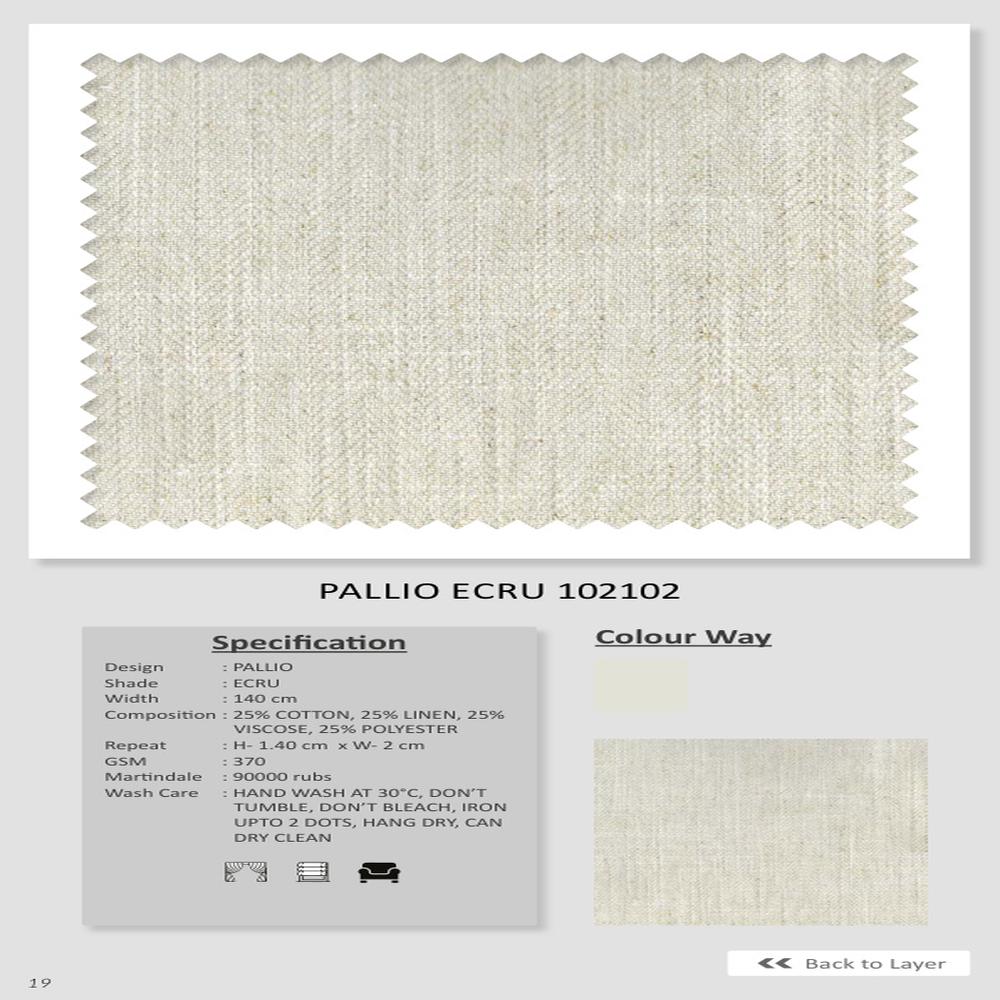 Elegant PALLIO ECRU 102102 Plain Fabric
