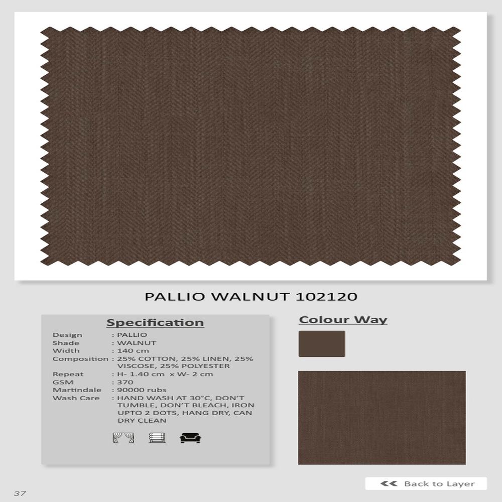 PALLIO WALNUT 102120 Plain Fabric - Premium Quality Upholstery Material
