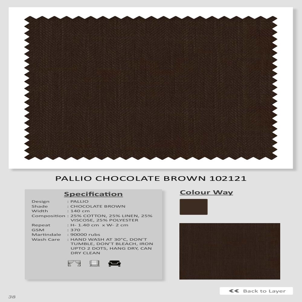 PALLIO Chocolate Brown Plain Fabric 102121