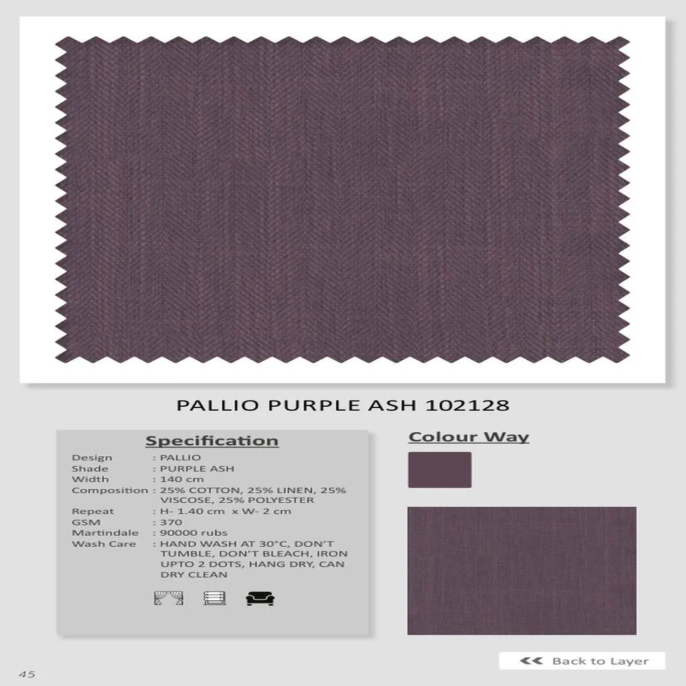 Elegant Pallio Purple Ash Plain Fabric