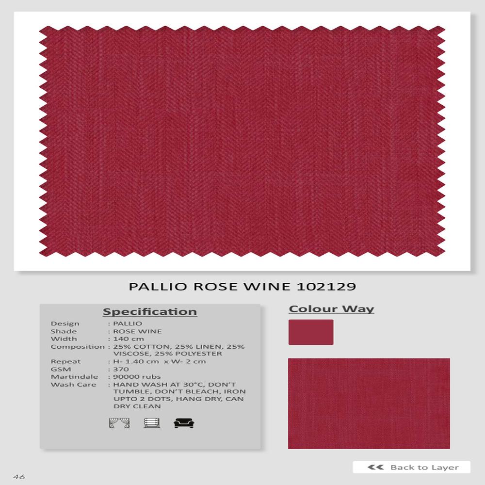 Pallio Rose Wine Plain Fabric - 102129