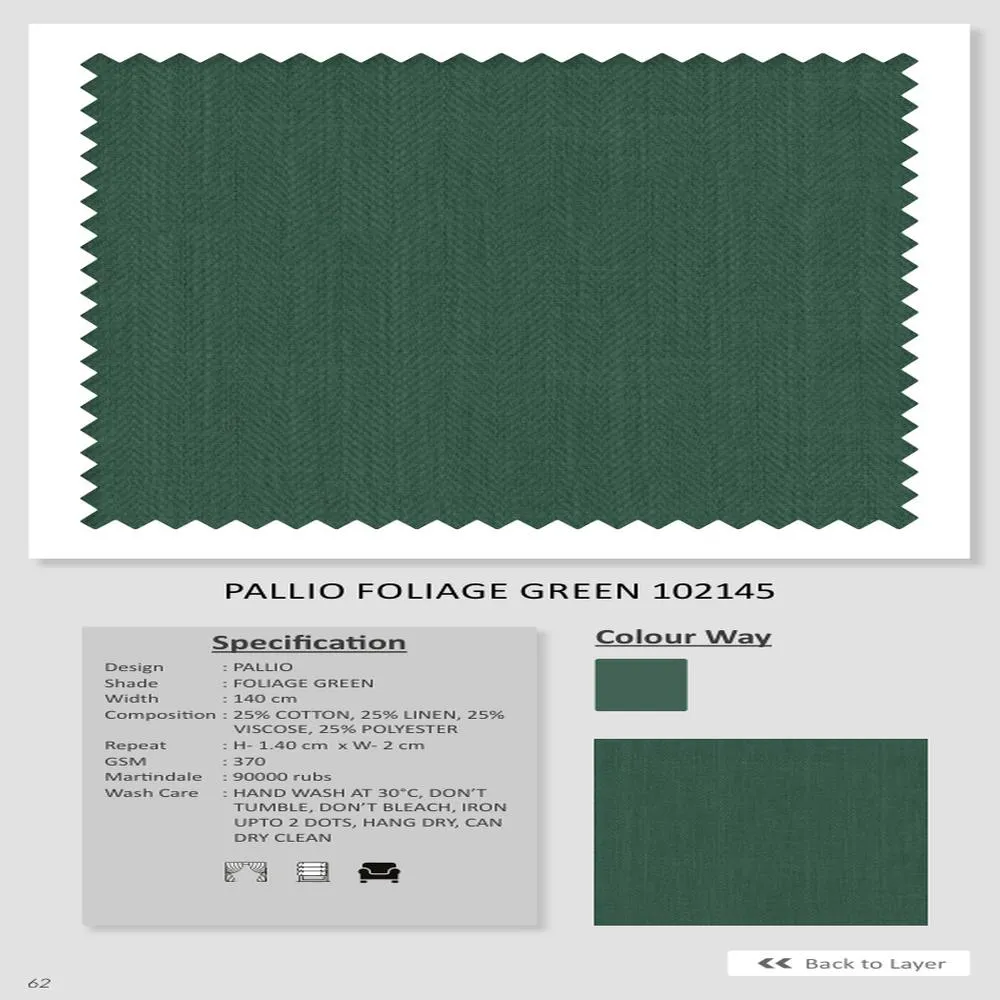 PALLIO Foliage Green 102145 Plain Fabric