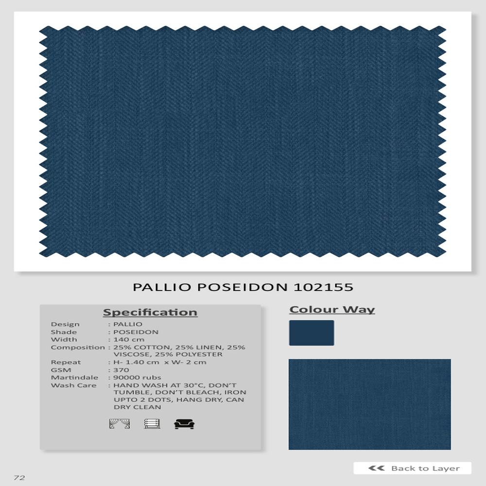 PALLIO Poseidon 102155 Plain Fabric - Elegant & Durable