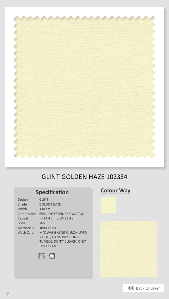 Glint Golden Haze Fabric - Plain 102334