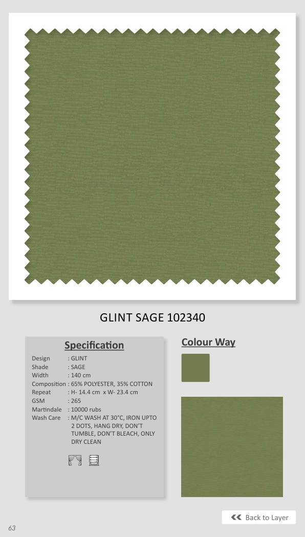 Glint Sage 102340 Plain Fabric - High-Quality Material for Interior Design