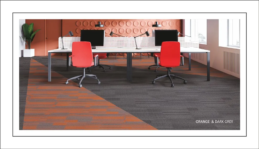 Orange & Dark Grey Excel Cloud Carpet Tile - Excel Import