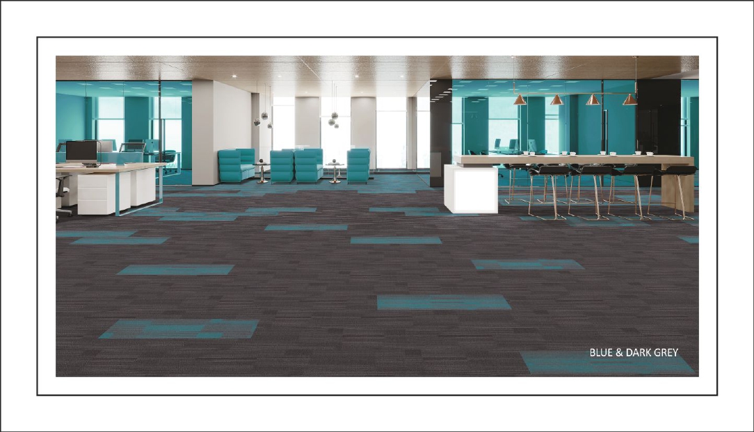 Blue & Dark Grey Excel Import Carpet Tile - Excel Cloud