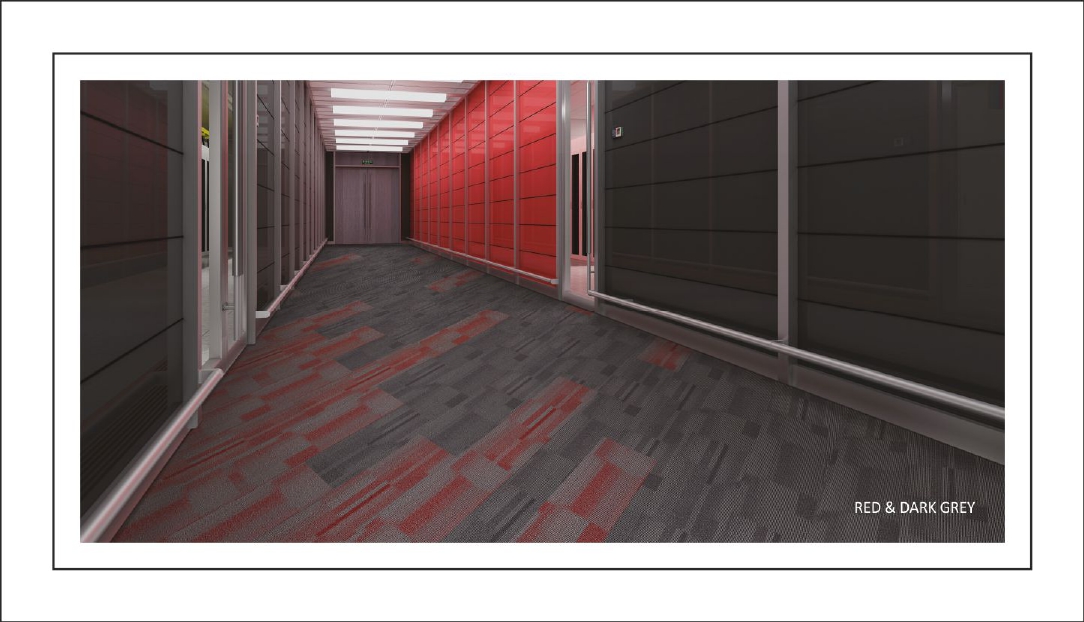 Red & Dark Grey Excel Cloud Carpet Tile – Modern & Durable