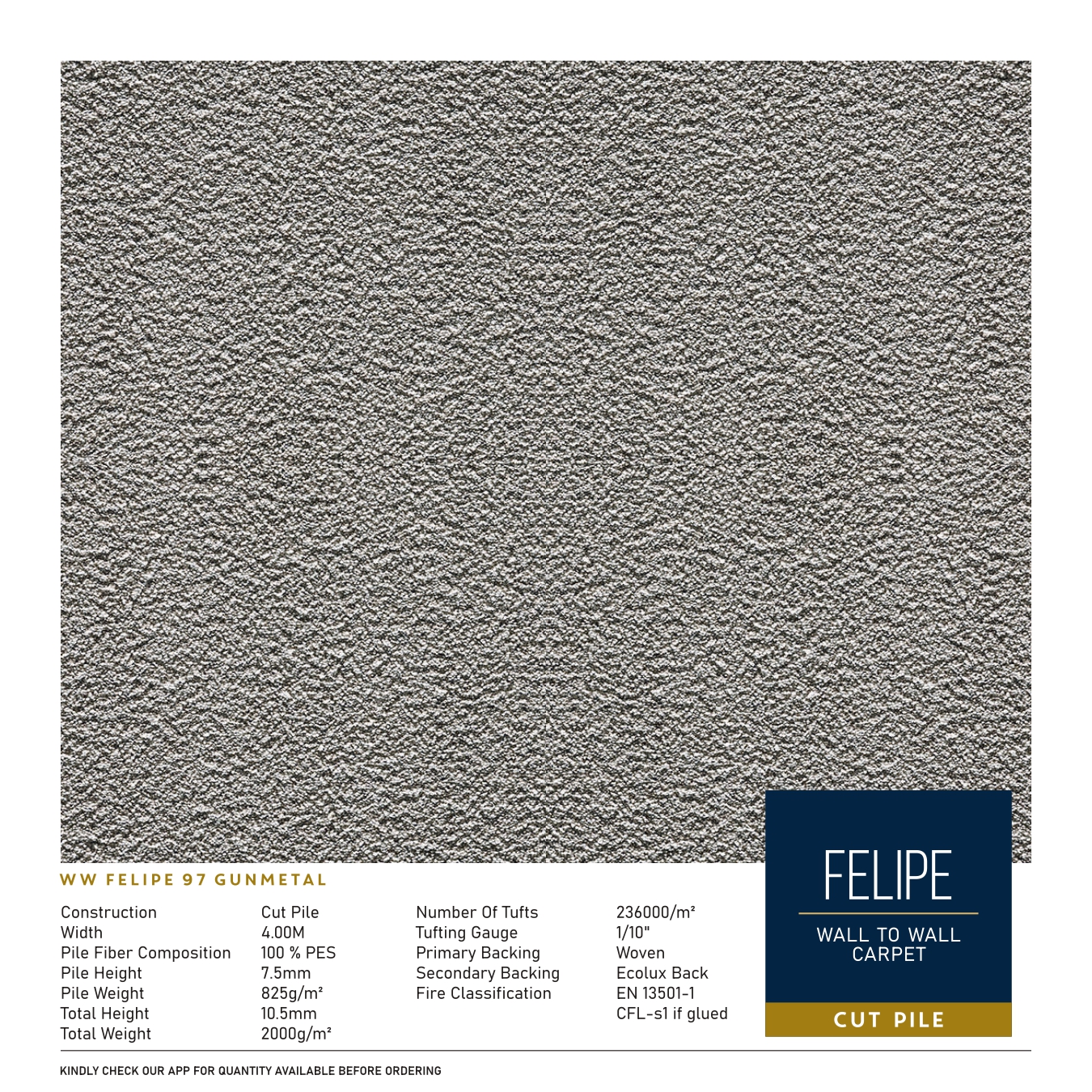 WW Felipe 97 Gunmetal Carpet Tile – Stylish & Durable