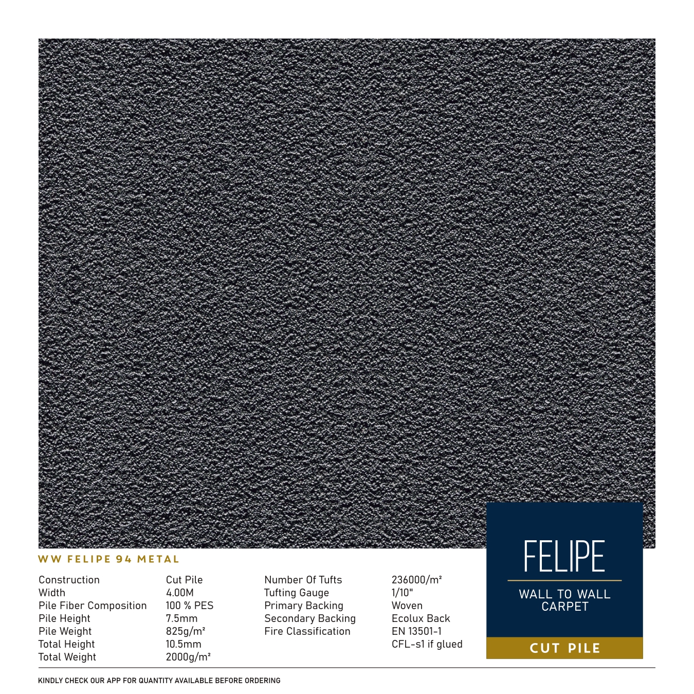 WW Felipe 94 Metal Carpet Tile – Stylish & Durable