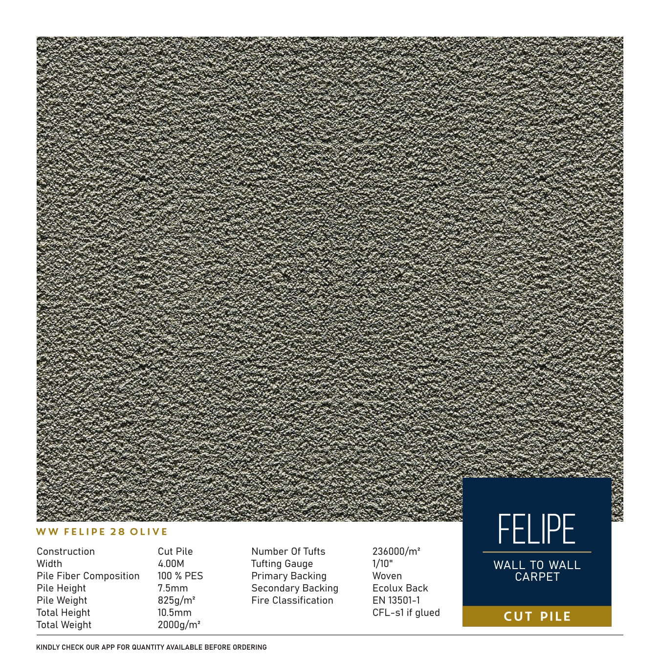 WW Felipe 28 Olive Carpet Tile – Stylish & Durable