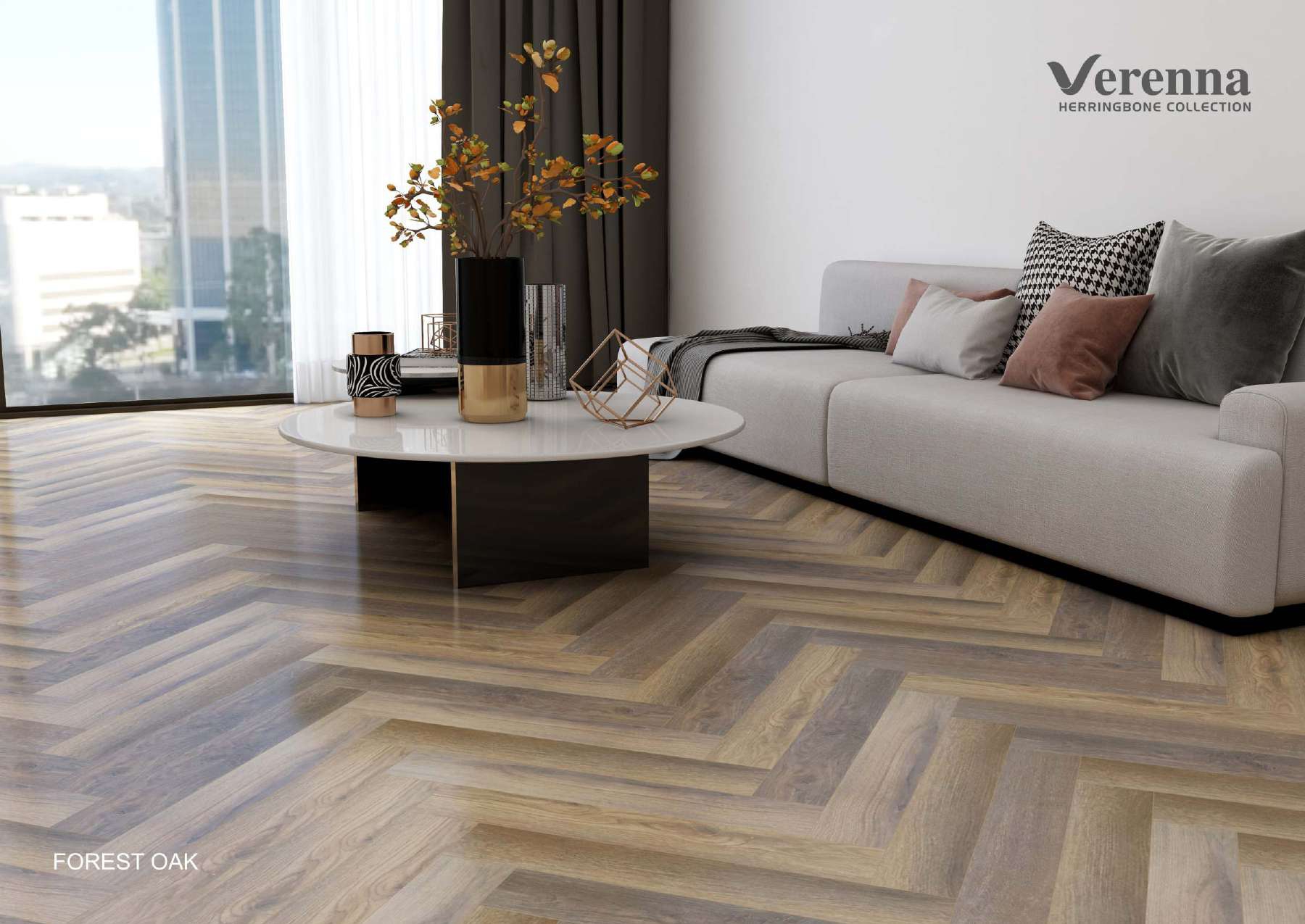 600x100x8.3mm Forest Oak Farsh Herringbone Flooring