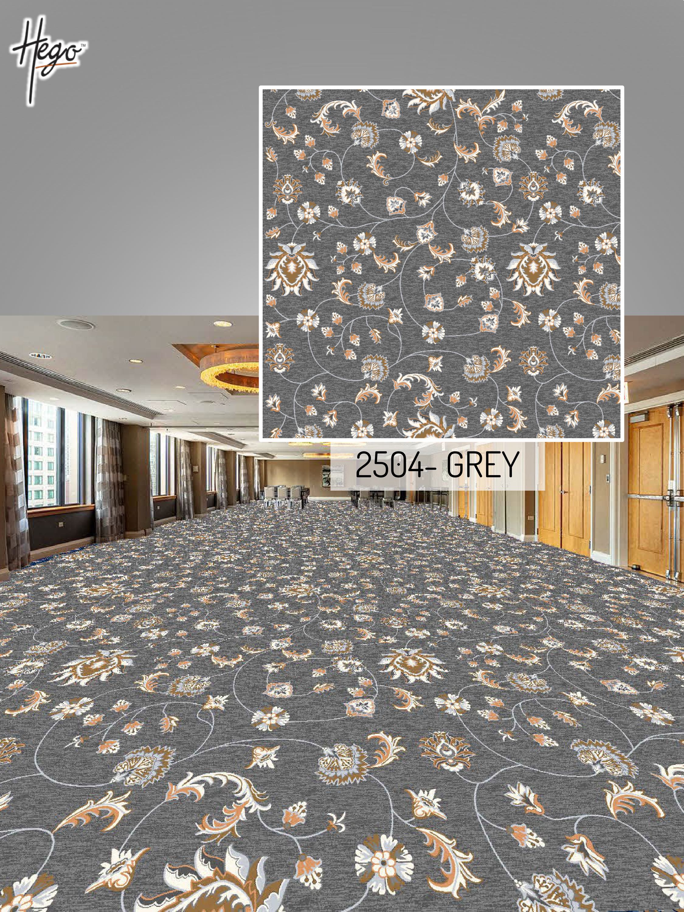 2504- GREY  Flora Carpet Roll