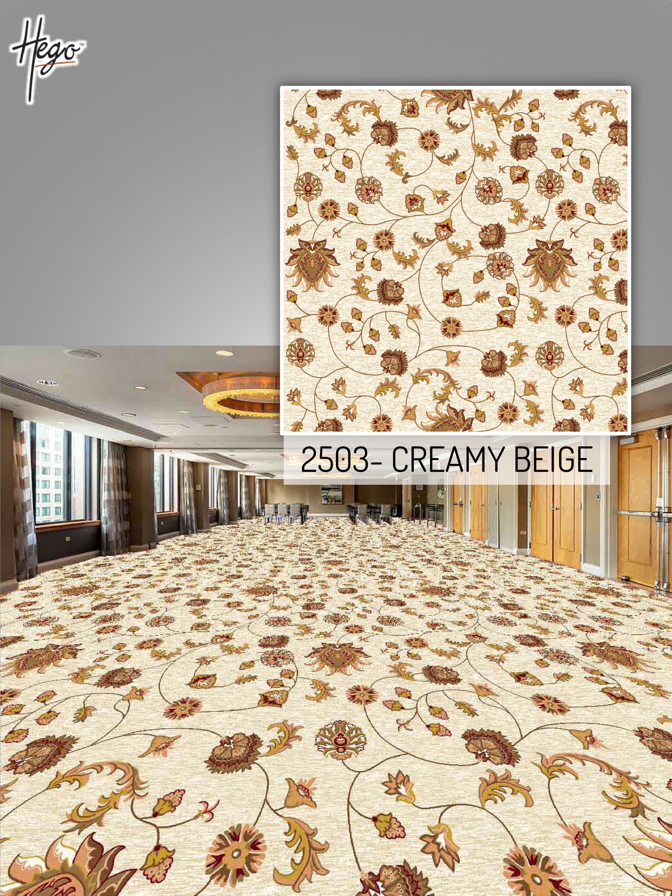 2503 Creamy Beige Flora Carpet Roll