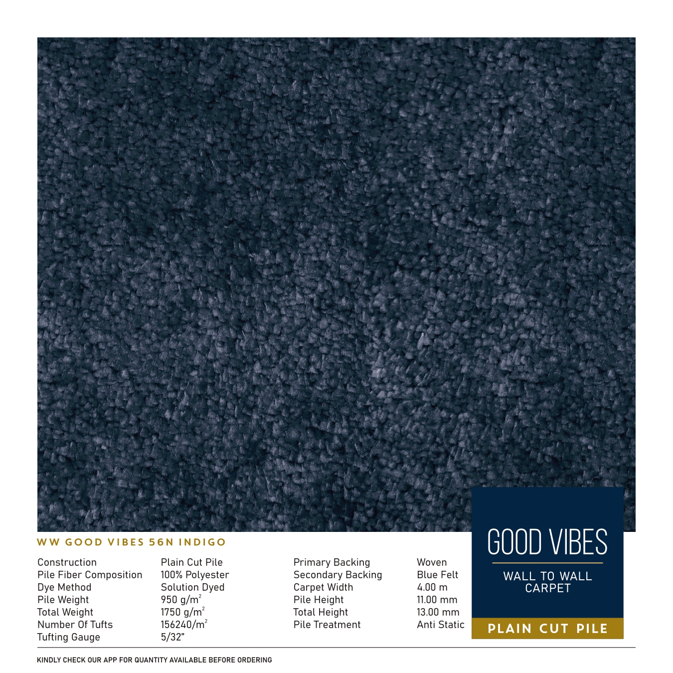 WW Good Vibes 56N Indigo Carpet Tile – Stylish & Durable