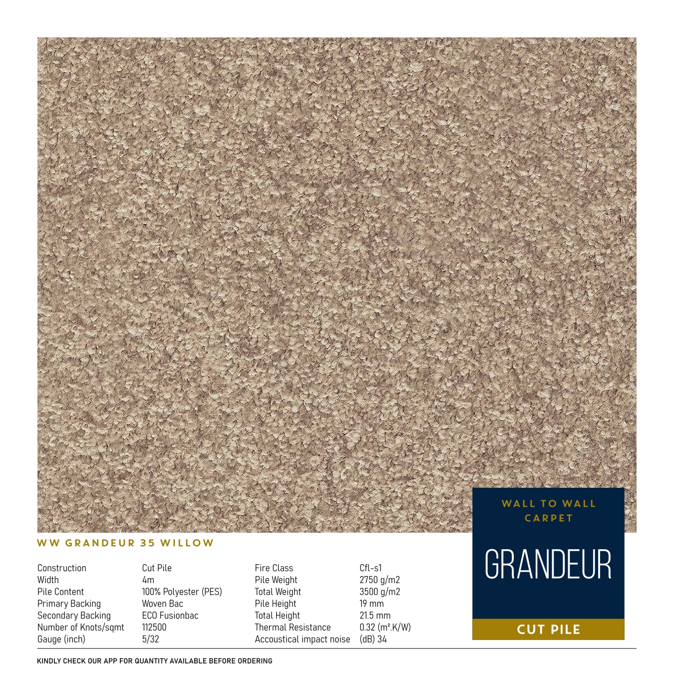 WW Grandeur 35 WillowCarpet Tile – Stylish & Durable