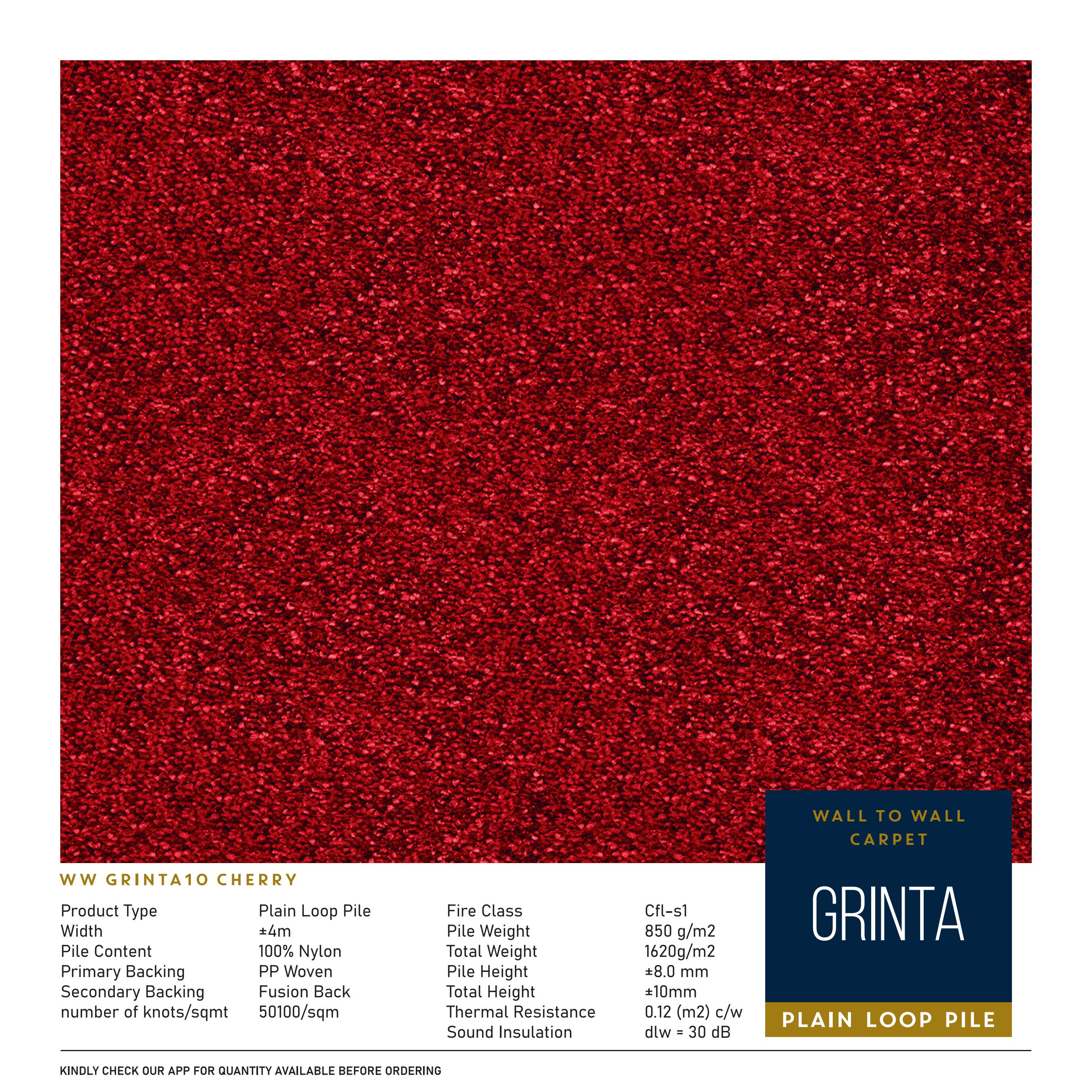 WW Grinta 10 Cherry Carpet Tile – Stylish & Durable