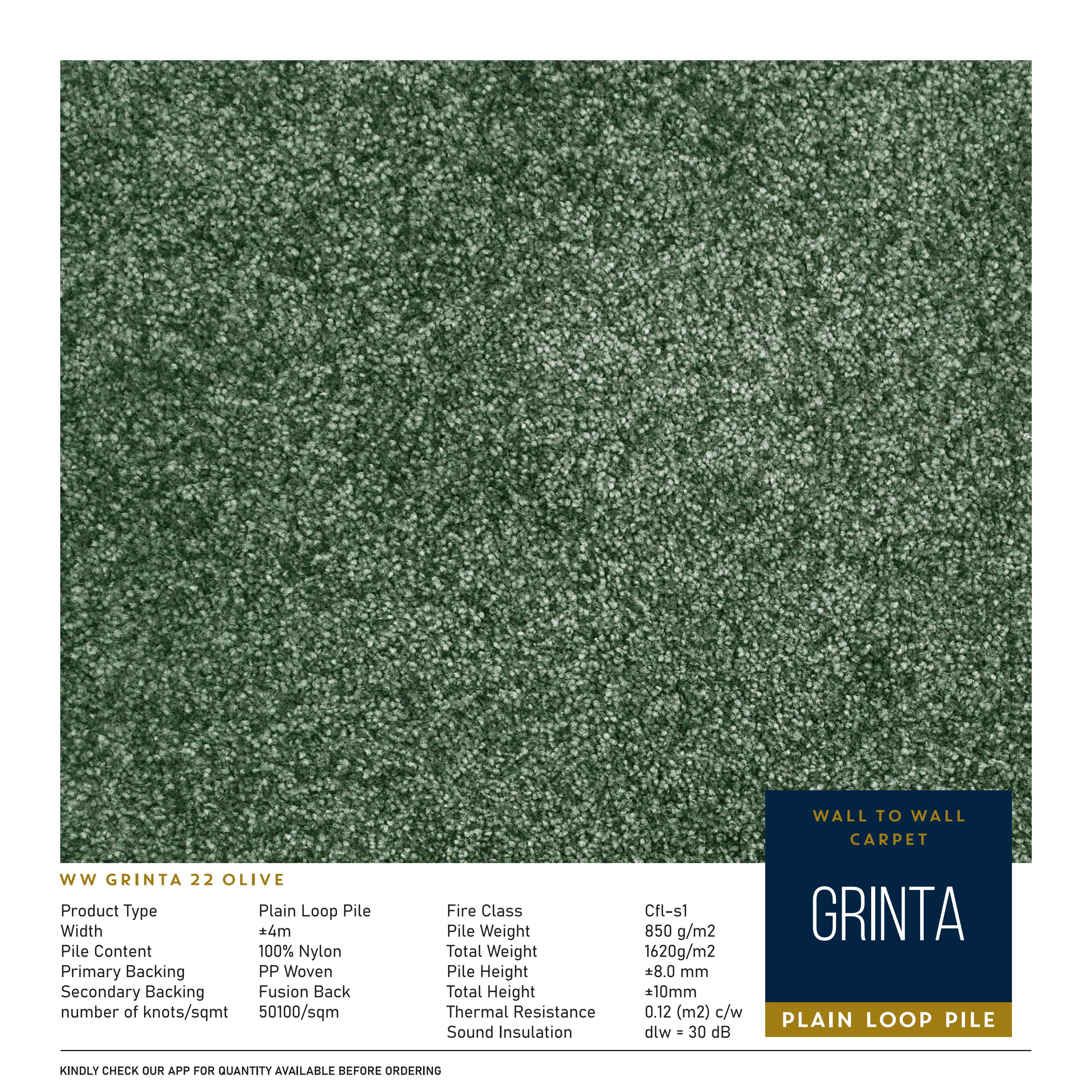 WW Grinta 22 Olive Carpet Tile – Stylish & Durable