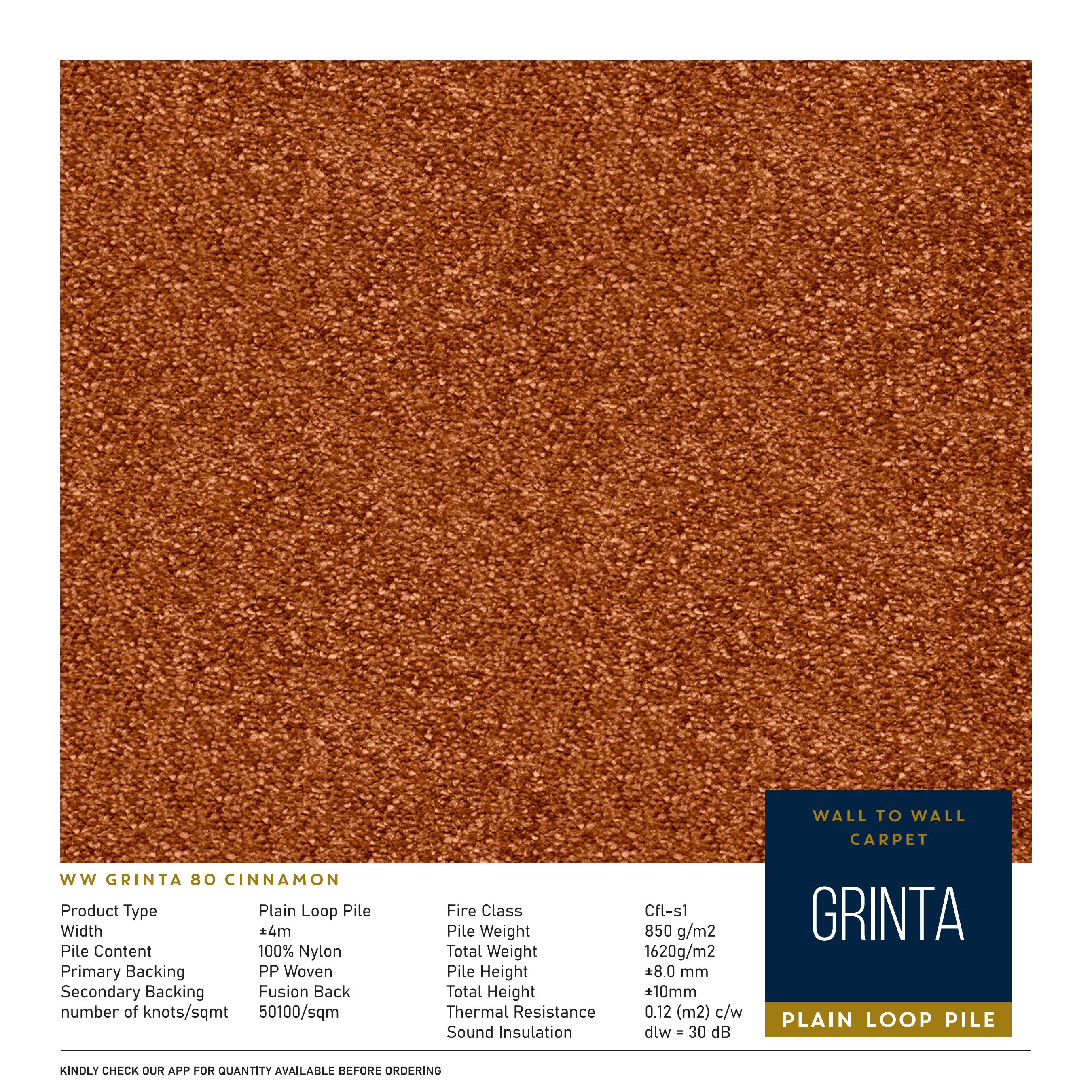 WW Grinta 80 Cinnamon Carpet Tile – Stylish & Durable