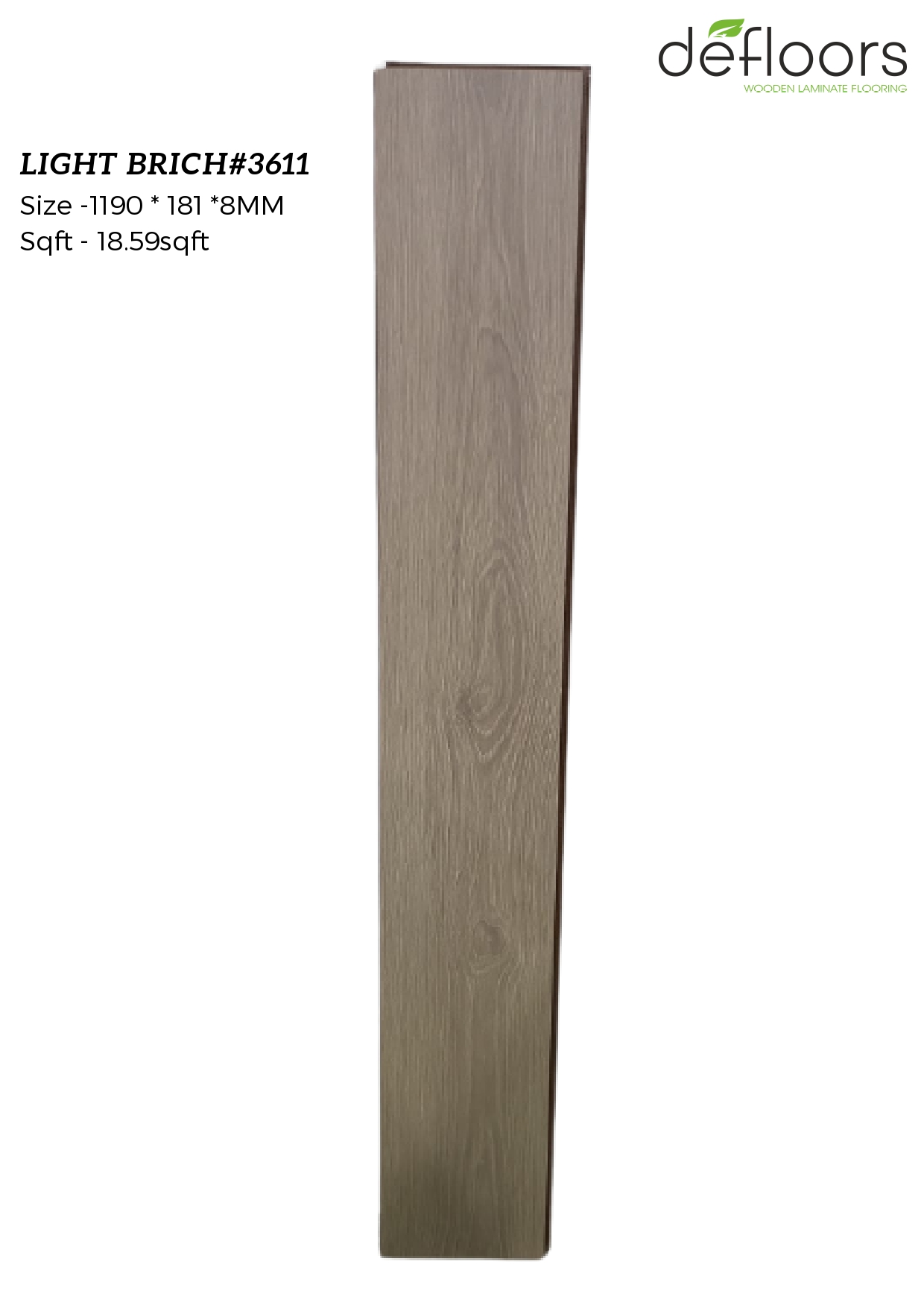 LIGHT BRICH#3611 Laminate Wooden Flooring – 8MM