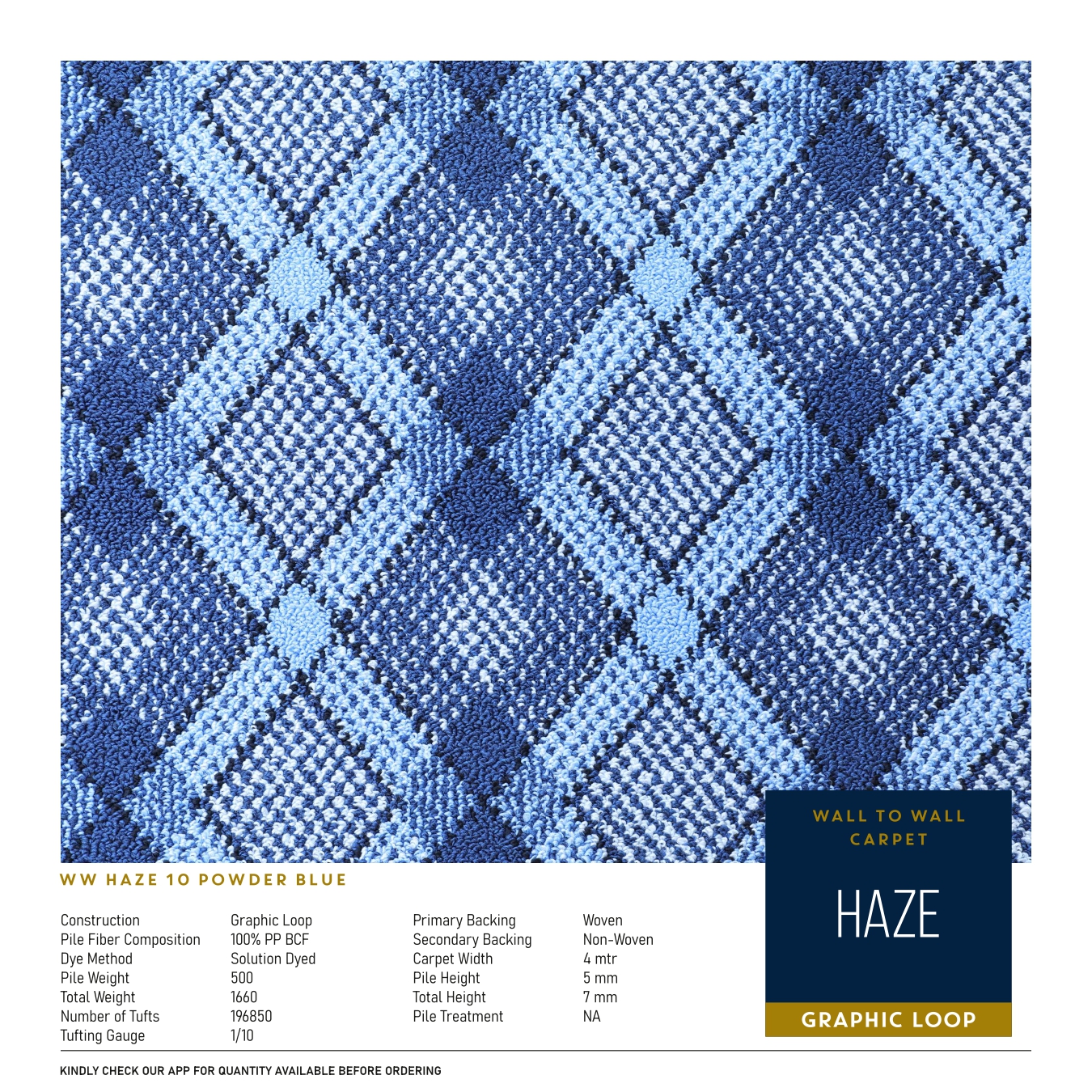 WW Haze Powder Blue Carpet Tile – Stylish & Durable