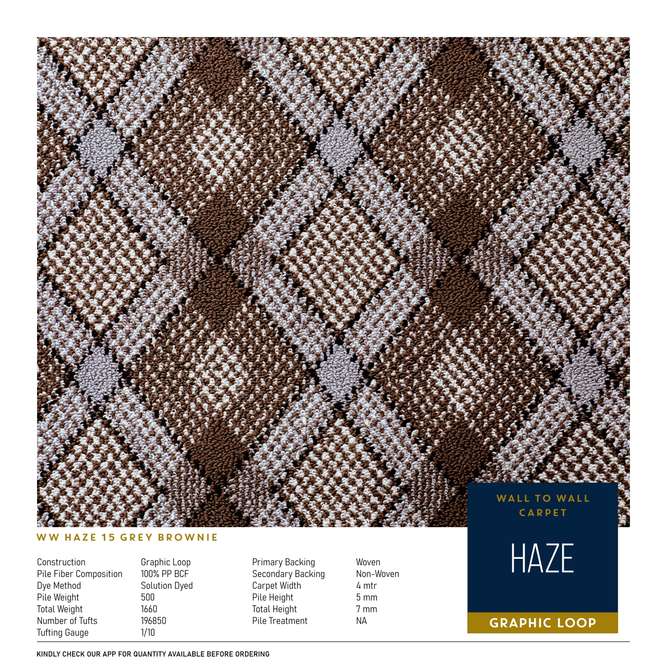 WW Haze 16 Grey Brownie Carpet Tile – Stylish & Durable