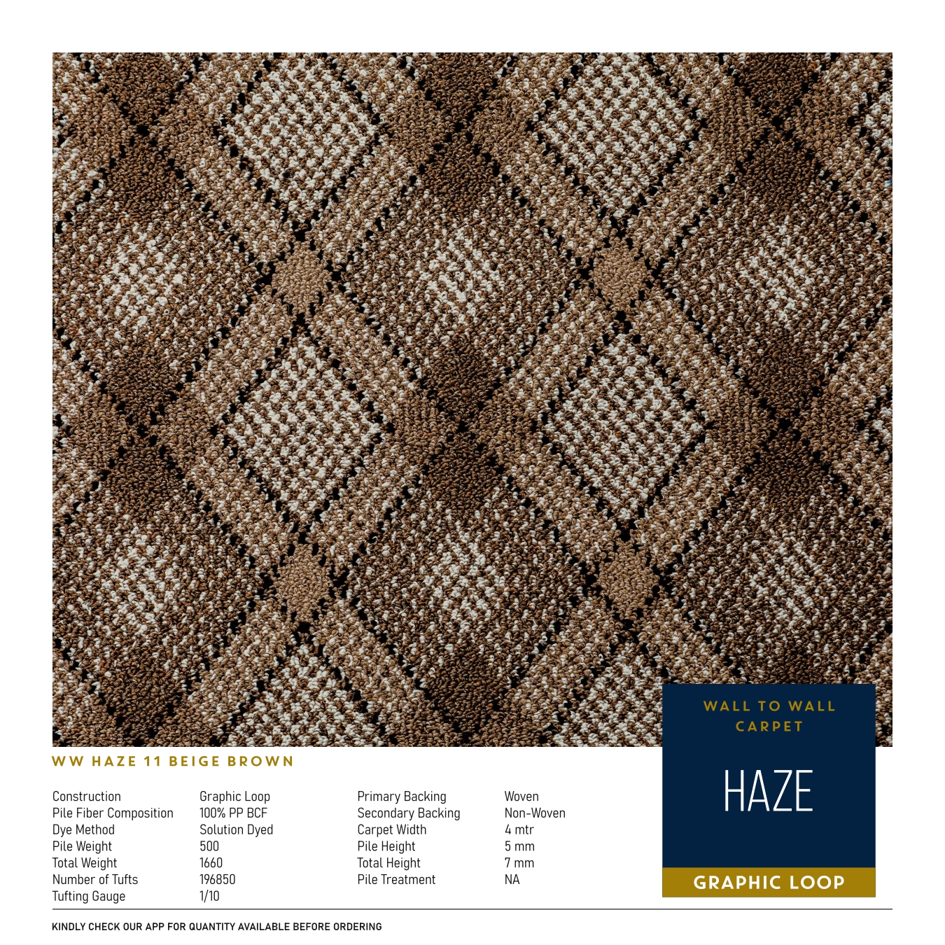 WW Haze 11 Beige Brown Carpet Tile – Stylish & Durable